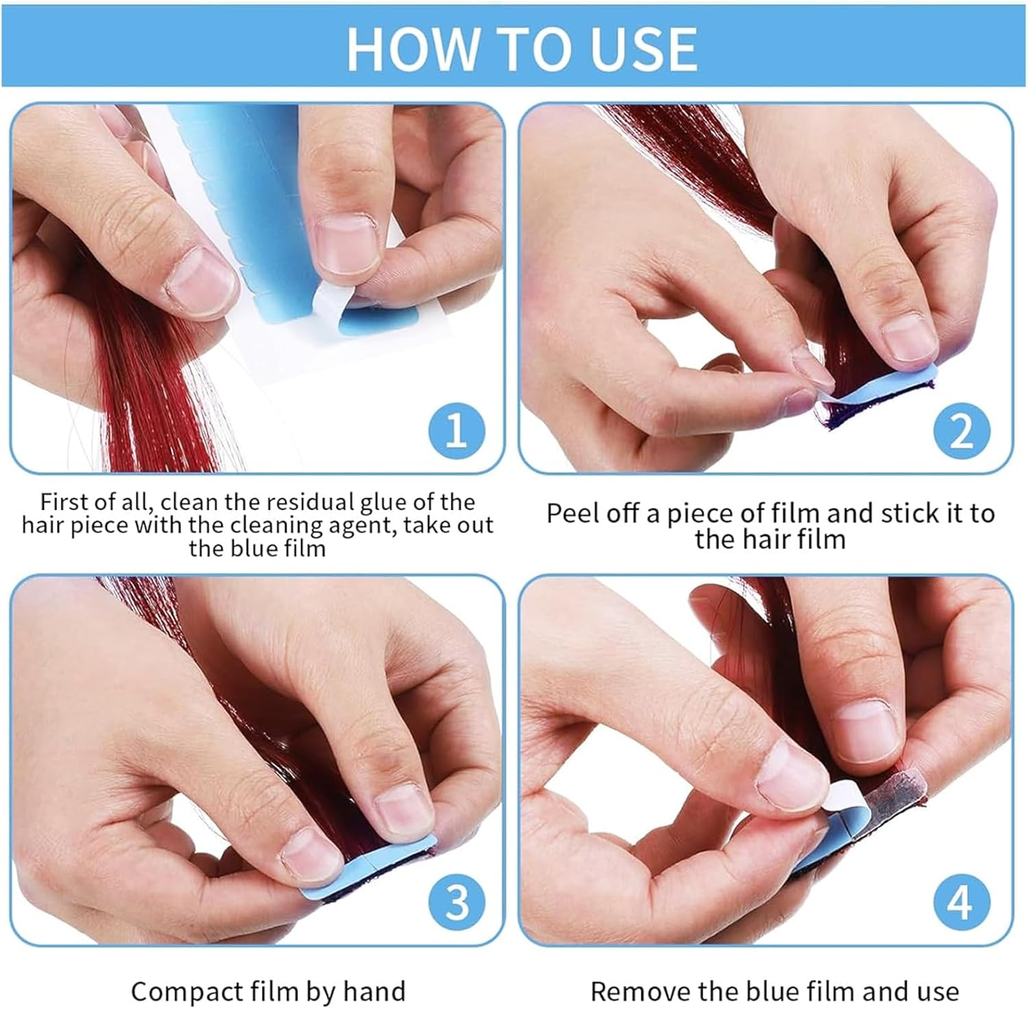 CTOUUGRS 240 Pieces Hair Extension Tape Tabs Double Sided Adhesive Tape for Hair Extensions Professional Strong No-Residue Bonding 4Cm X 0.8Cm image number 2