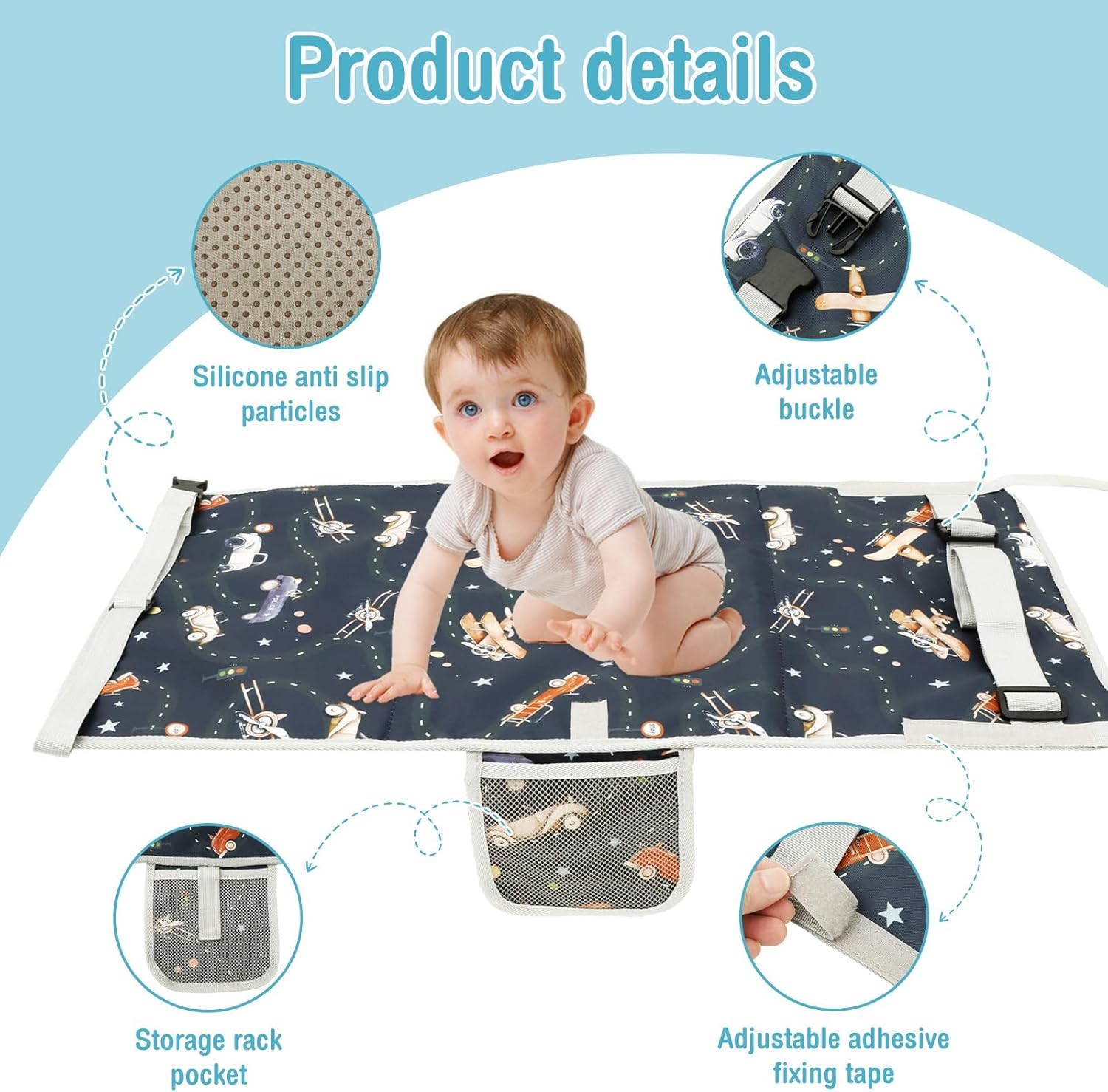 Fxvhojq Toddler Airplane Bed Breathable Oxford Cloth Kids Airplane Seat Extender Portable Toddler Plane Bed for Flying Long Flight Traveling(C)