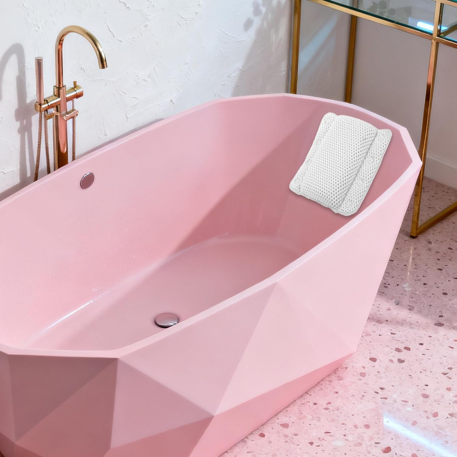 COLLBATH Ergonomic Bathtub Headrest Pillow with Non-Slip Suction Cups, Soft PVC Foam Tub Cushion for Neck and Back Support, Thickened Relaxing Bath Pillow for Home Bathroom Spa Use image number 6