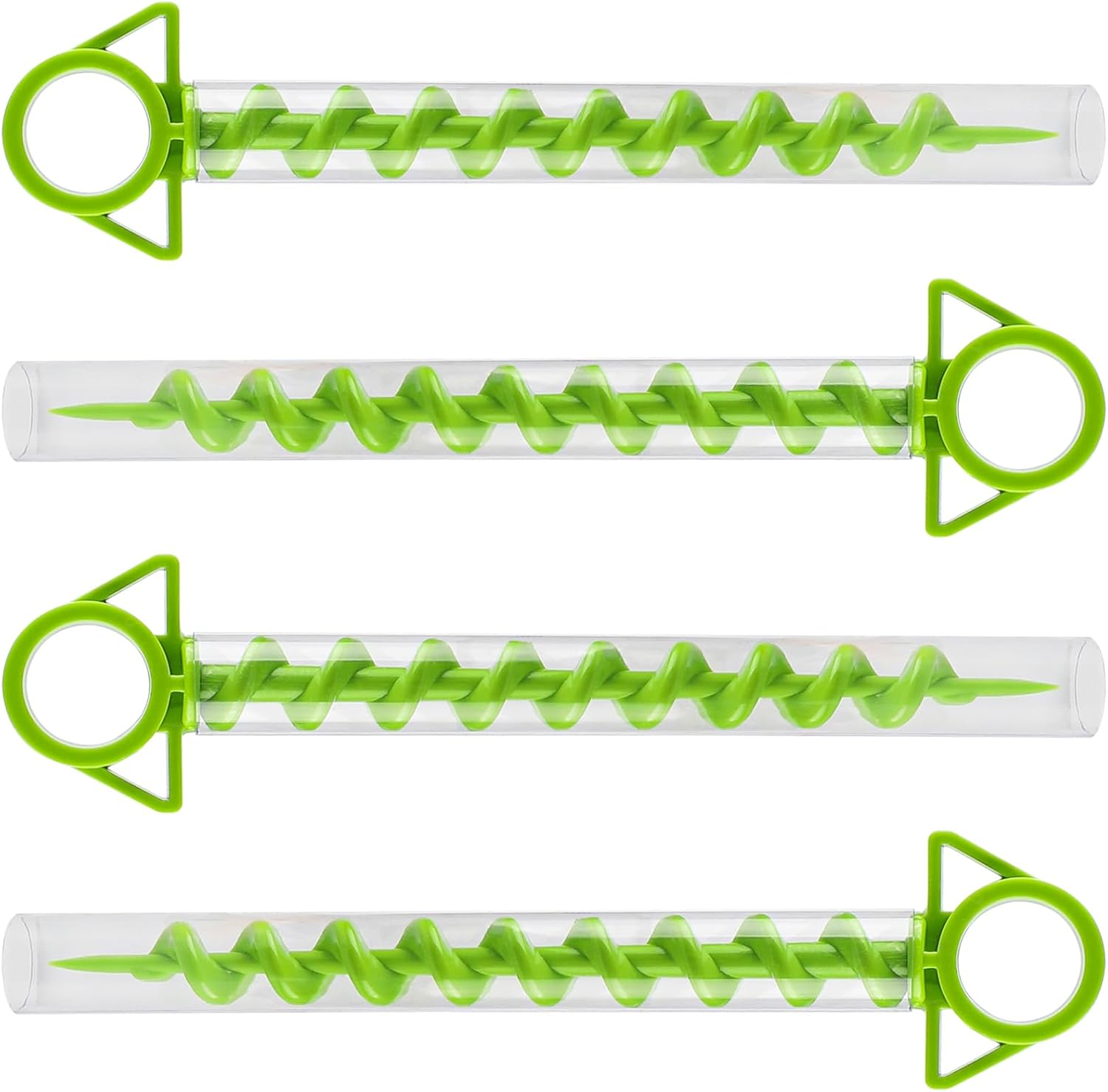 4 X Tent Pegs Camping Ground Anchor Screw Pegs Sand Pegs Beach Plastic 29 Cm Beach Sand Anchor Tent Ground Anchor Trampoline with 4 Transparent Plastic Tubes, Green image number 2
