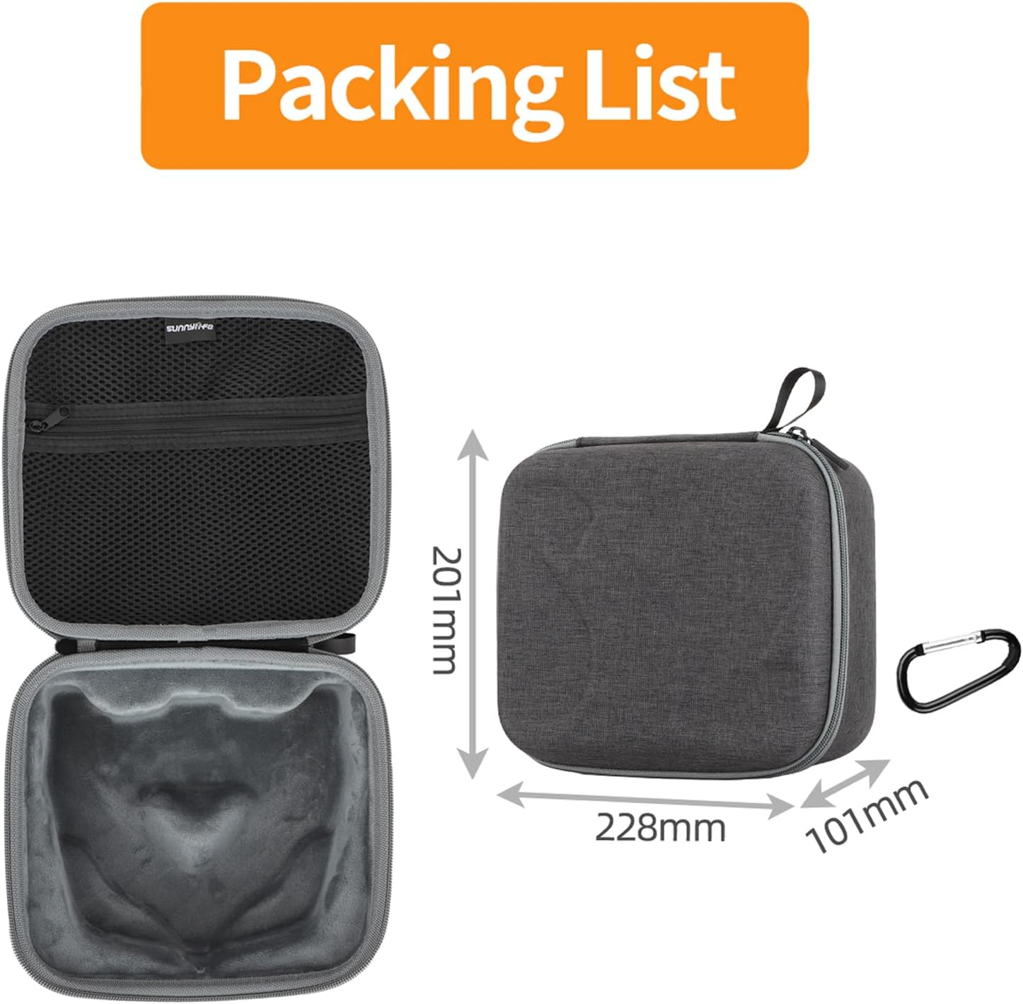 ZJRXM Case for DJI Goggles N3, Portable Storage Bag, Portable Protective Case for DJI Goggles N3, Gray, 228 * 201 * 101Mm image number 2