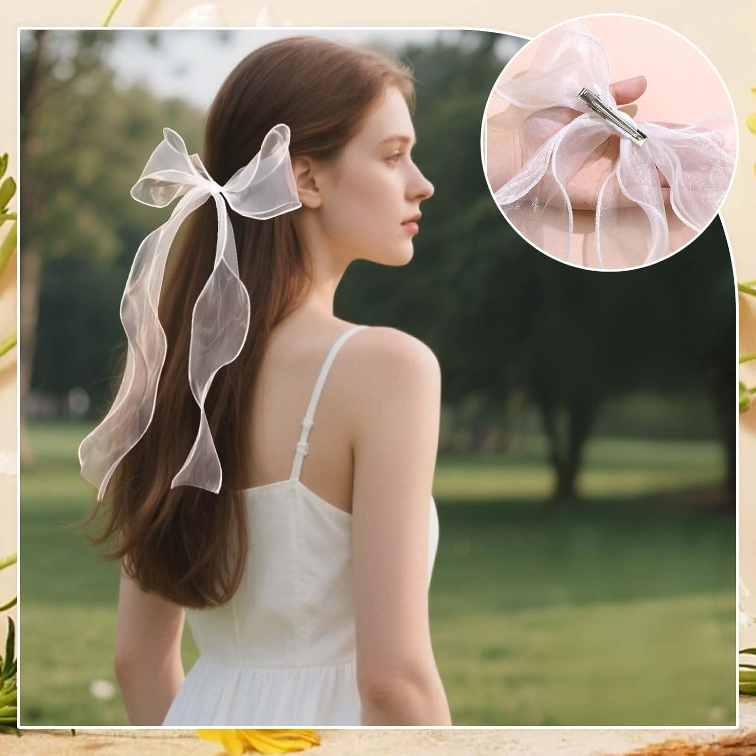 Xanthelle Veil Bride, White Tulle Hair Bow with Bow Clip, Bridal Veil for Hen Party, Wedding Veil Short for Women and Girls image number 1