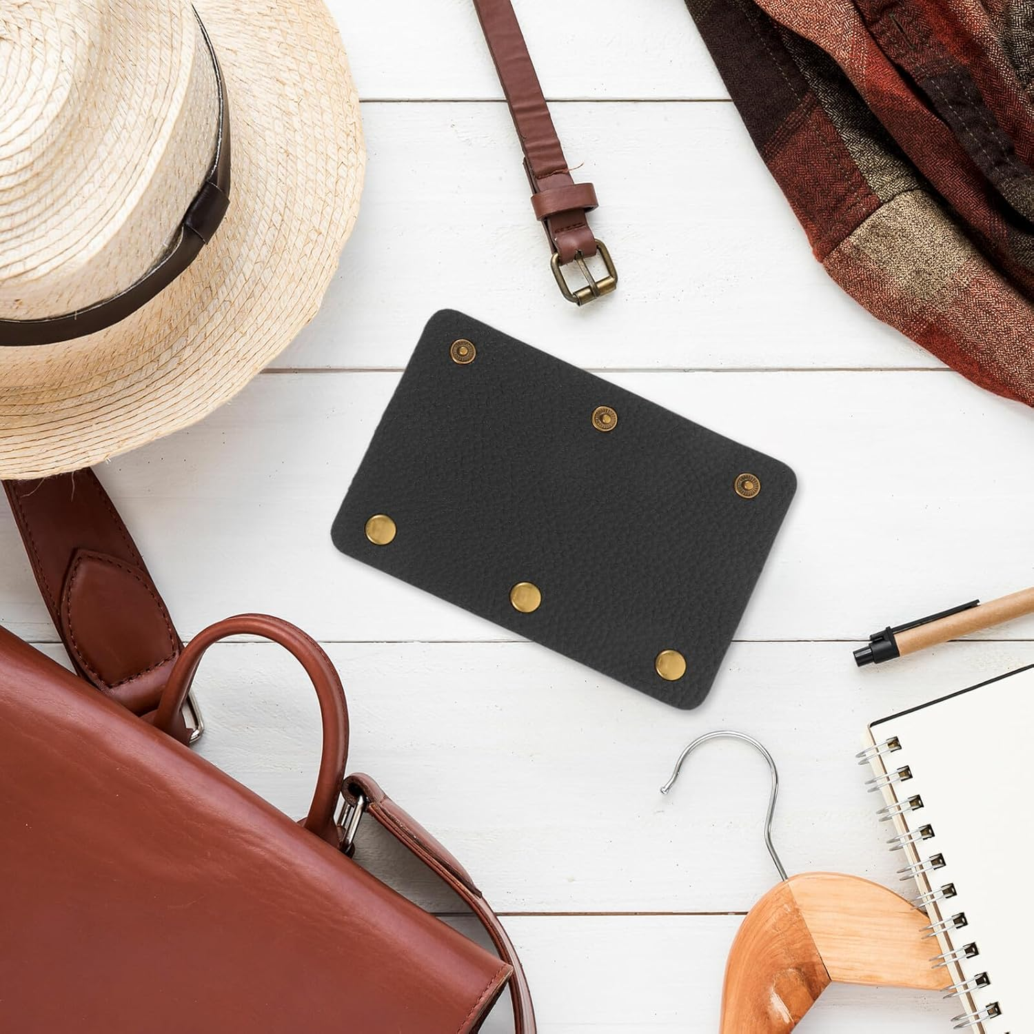 Beaupretty 4Pcs Strapping Hand Strap Pu Leather Handle Wraps for Handbag Purse Luggage Tote Soft Grip Protector for Travel Suitcase Handle image number 2