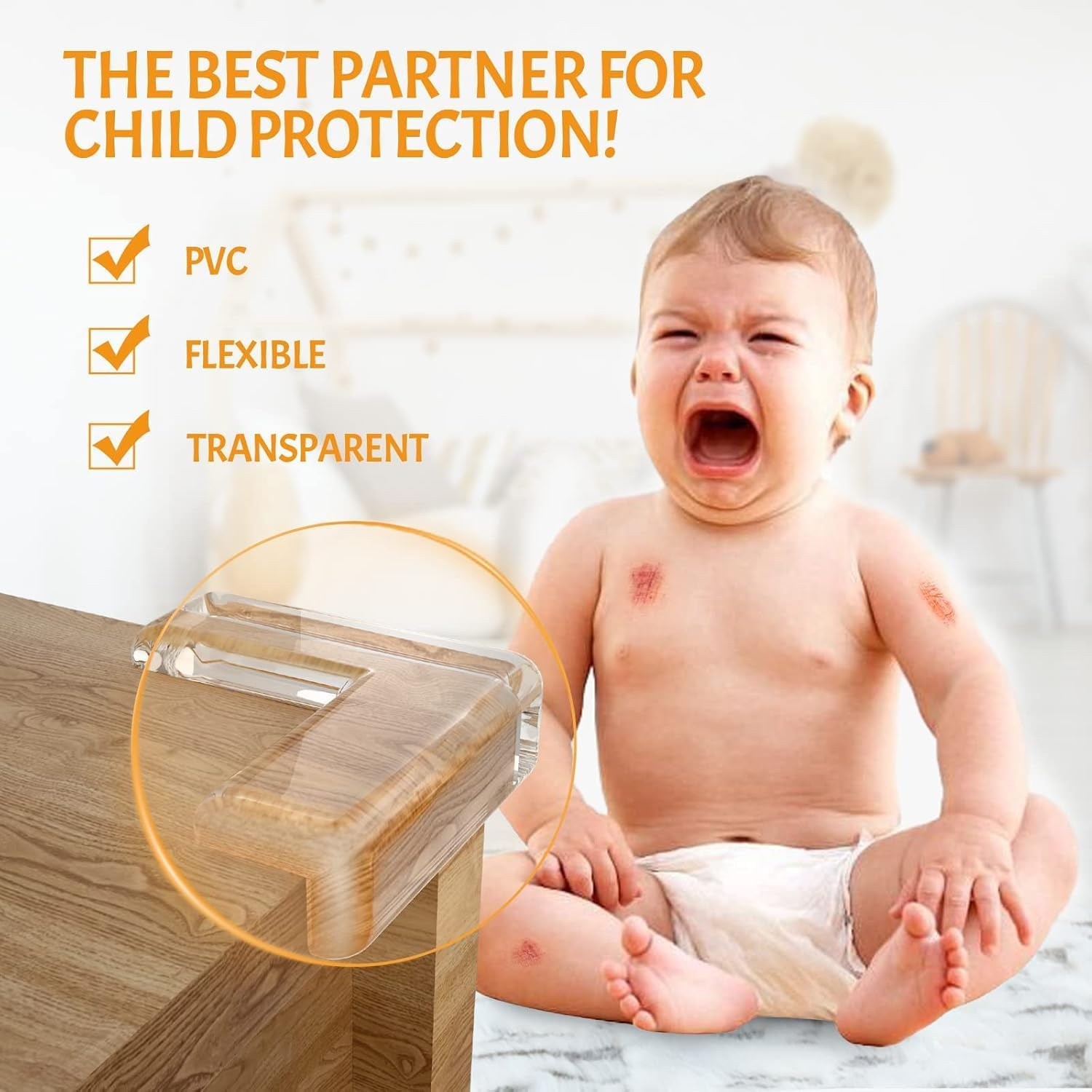 Clear Baby Table Corner Protectors,Ideal Baby Proofing Safety Covers for Furniture and Table Corners(20Pcs) image number 1