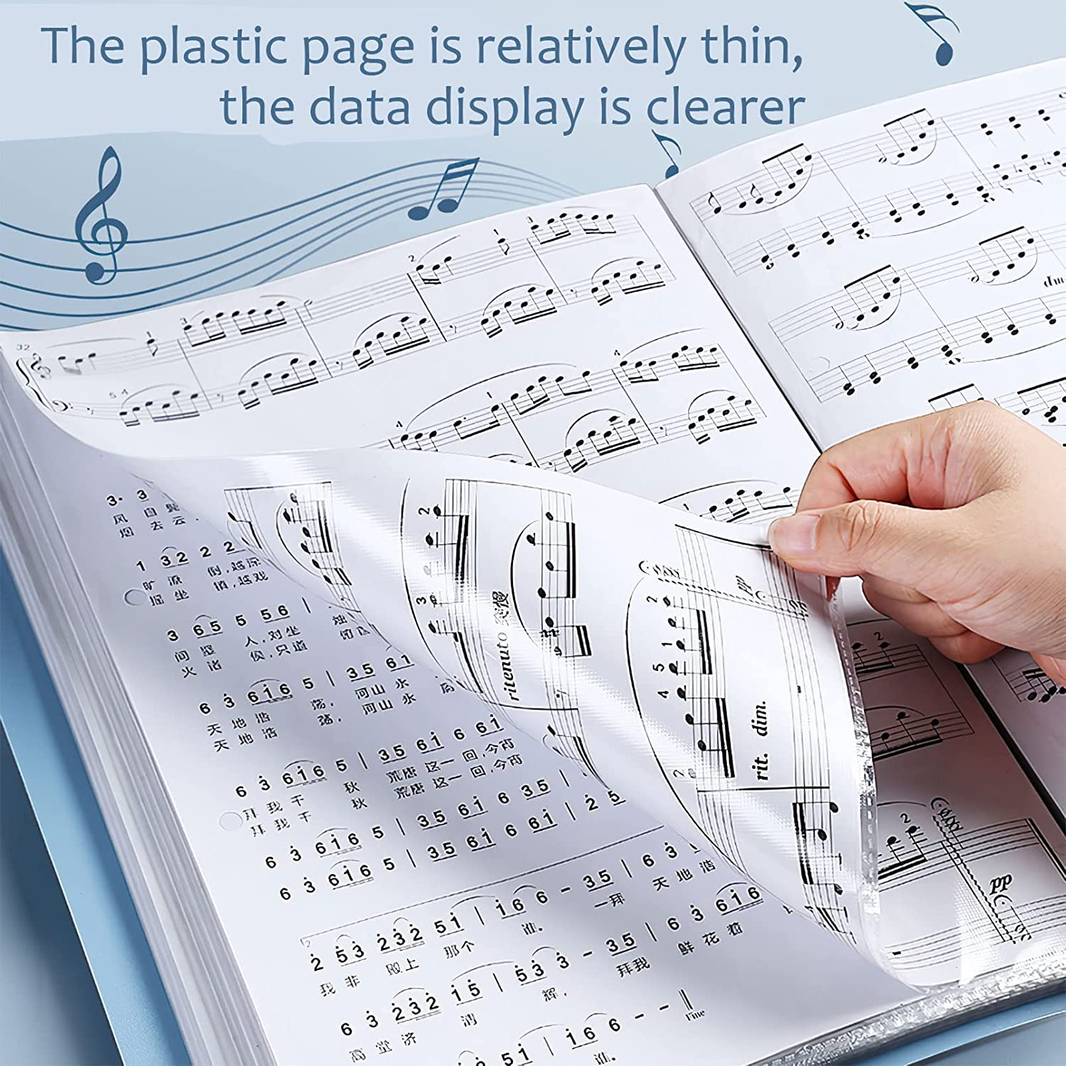 Binder with Plastic Sleeves 40/60/80 Pocket Bound Sheet Protector Presentation Book, Display Book, for A4 Size Inserts (80 Pocket, Rose) image number 3