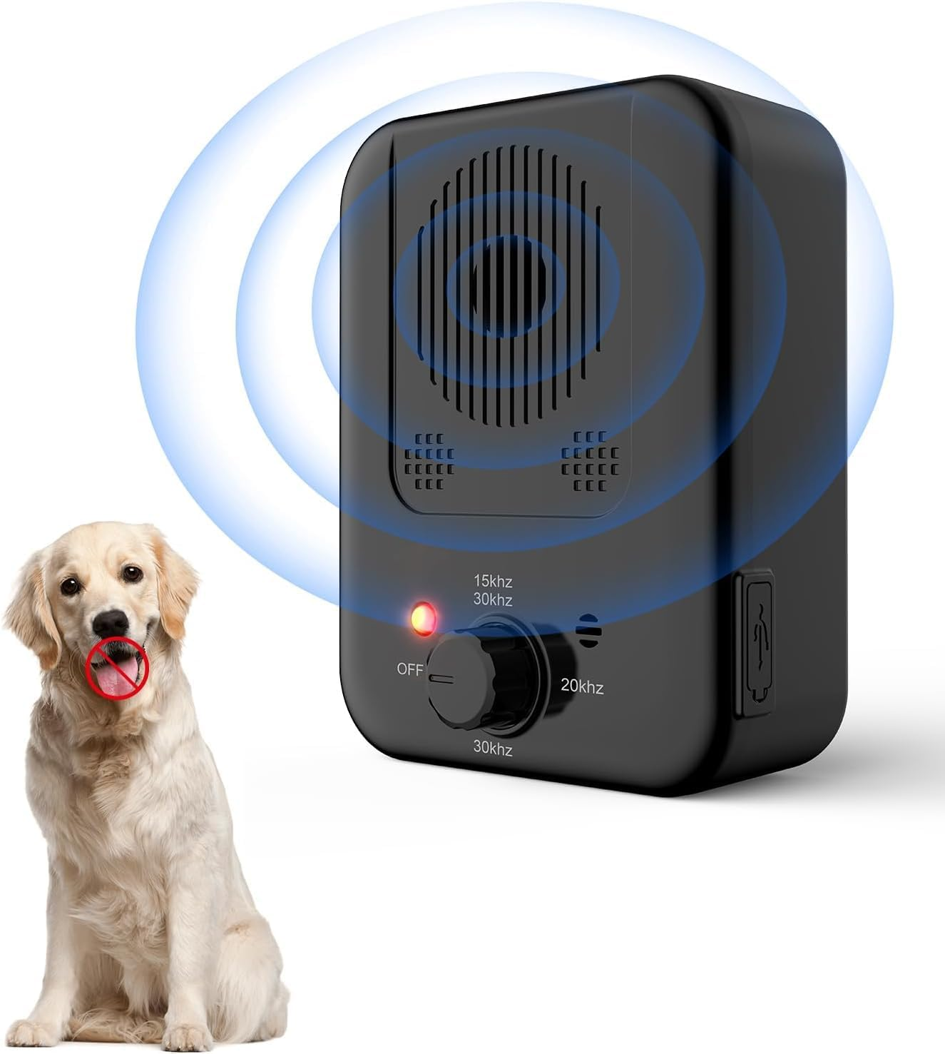 Anti Bark Device for Dogs, Ultrasonic Dog Bark Control Deterrent Devices with 3 Adjustable Levels, Stop Neighbors Dog Barking Silencer, Barks No More Dog Training Device Indoor & Outdoor image number 1