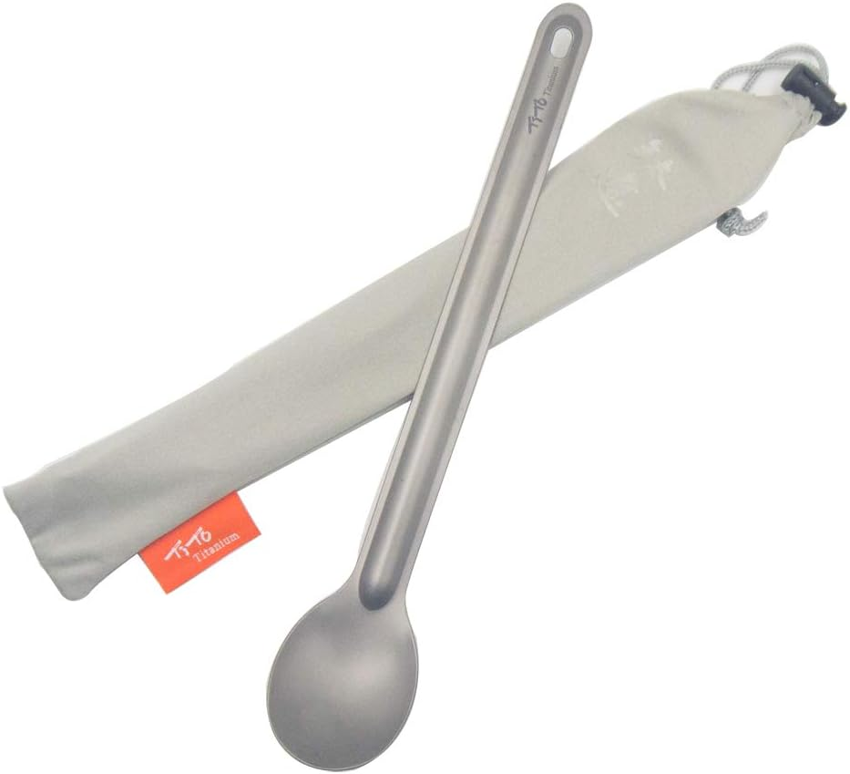 Tito Titanium Long Handle for Spork Outdoor Ultralight Portabale Flatware with Camping Backpacking image number 6