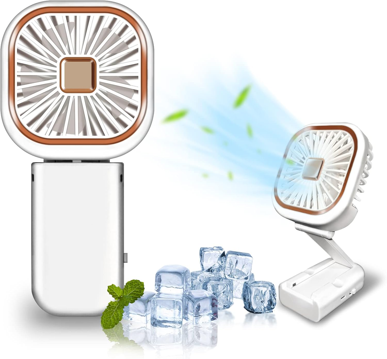 Neck Fan, 5000Mah LED Display Foldable Fans Portable Rechargeable, 3 Speeds Adjustment 360&deg; Cooling Airflow, Hands Free Personal USB Powered, Fan for Travel Outdoor, Upgraded Blue (FS05)