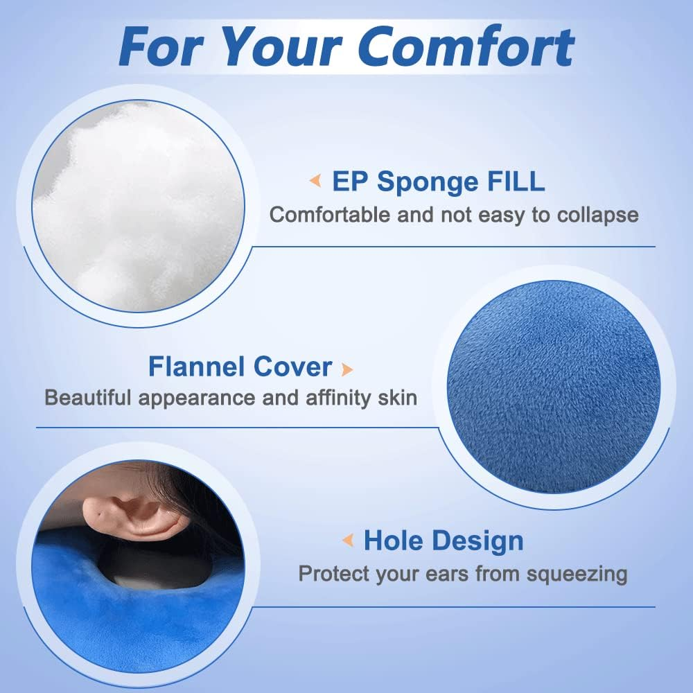 Piercing Ear Pillow for Side Sleepers with a Hole-Ear Inflammation Pain Relief Ear Cushions for Sleeping