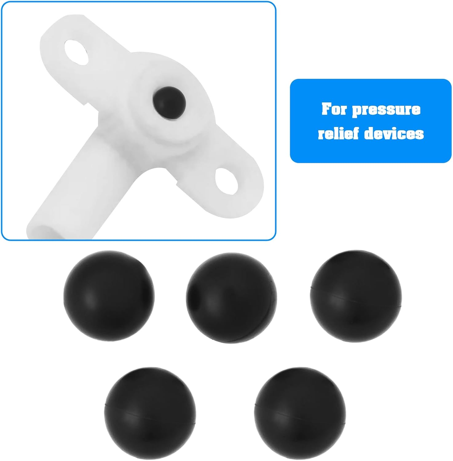SG Store 5Pcs Solid Rubber Ball 6Mm Black round Solid Rubber Ball Pressure Release Rubber Balls Sealing Rubber Ball for Home and Industrial Use image number 5
