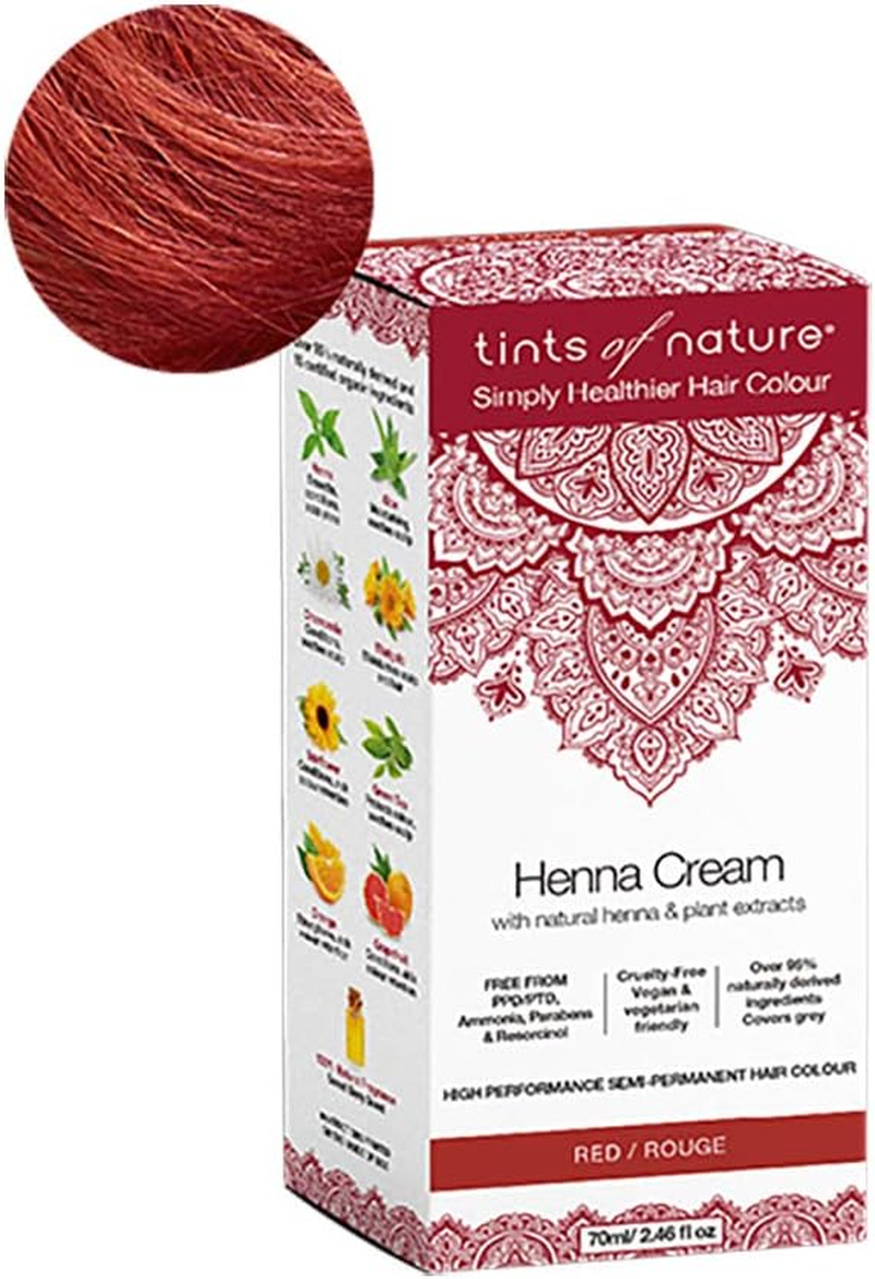 Tints of Nature Red Semi-Permanent Henna Cream Hair Colour, Ammonia-Free and 95% Natural, 70Ml image number 3