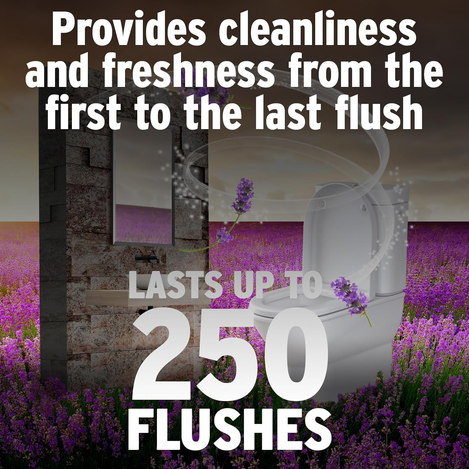 Bref Power Active with 4 Function Formula Toilet Foaming Cleanser (50G), Toilet Freshener with Lavender Scent, Hanging Toilet Bowl Cleaner to Deep Clean Toilet (Pack of 2) image number 3