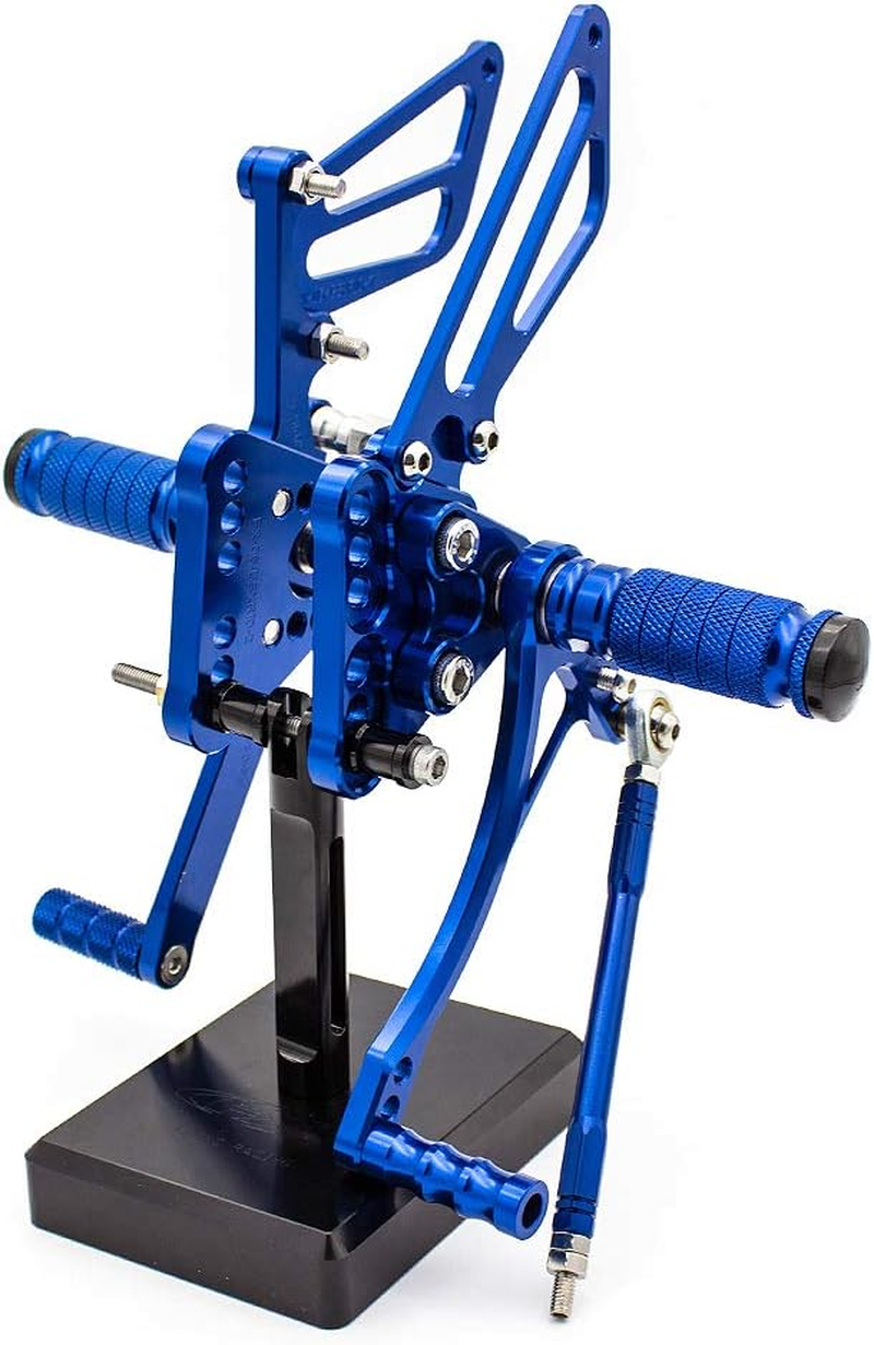 FXCNC CNC K5 K6 Billet Adjustable Motorcycle Rearset Foot Pegs Rear Set Footrests Compatible with GSXR1000 GSX-R1000 2005 2006