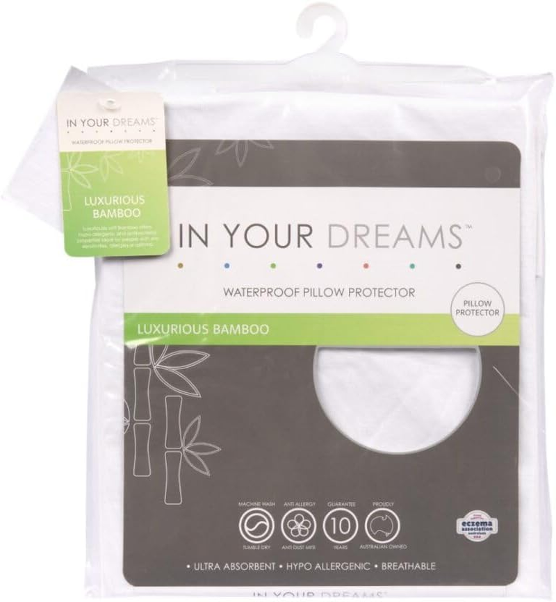 In Your Dreams Bamboo Waterproof Pillow Protector, White image number 6