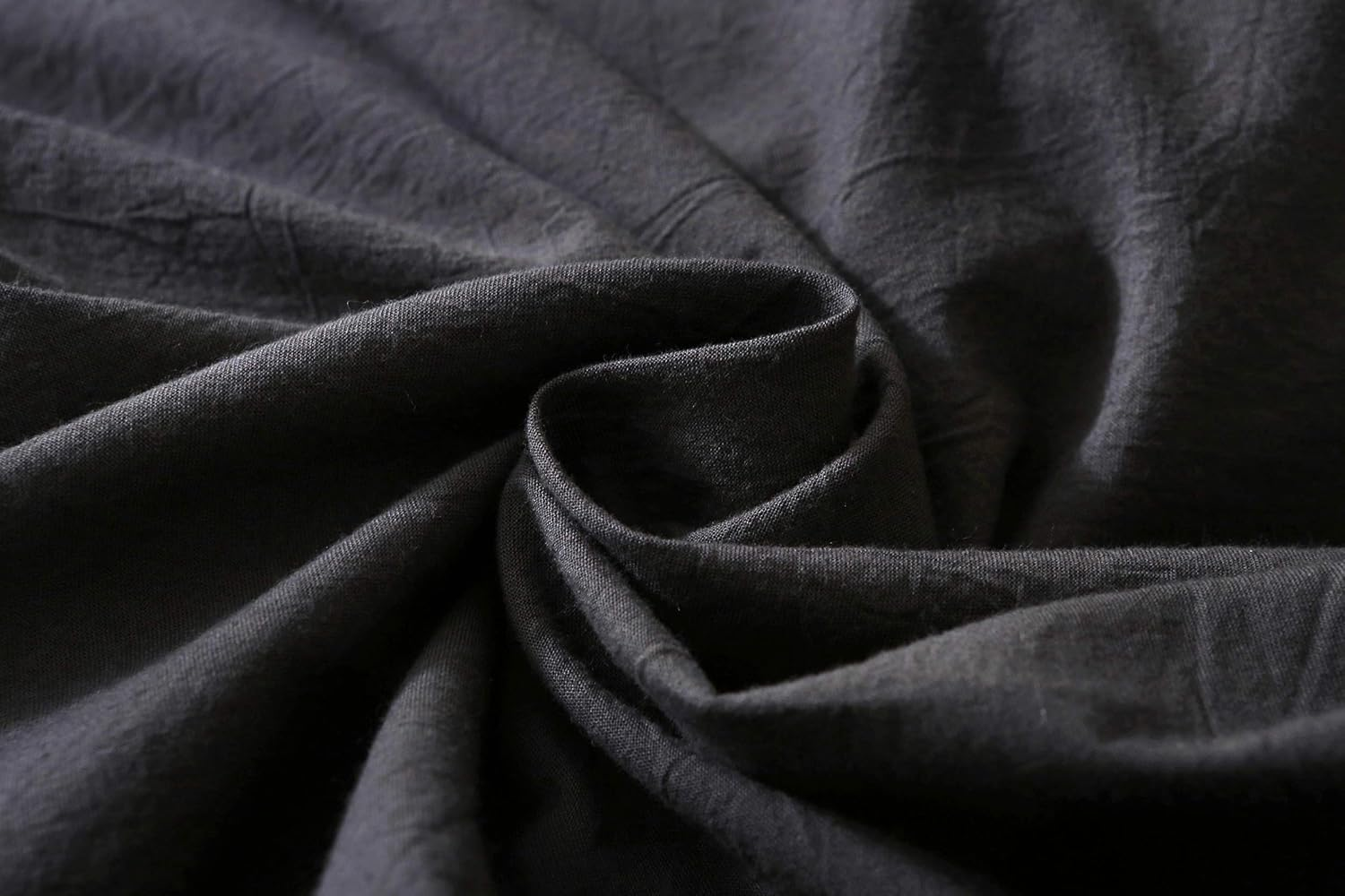 F.Y.Dreams 100% Washed Cotton Duvet Cover for Weighted Blanket 60X80 Inches with 8 Ties, Zipper on Long Side/Black Grey/Just Duvet Cover image number 5