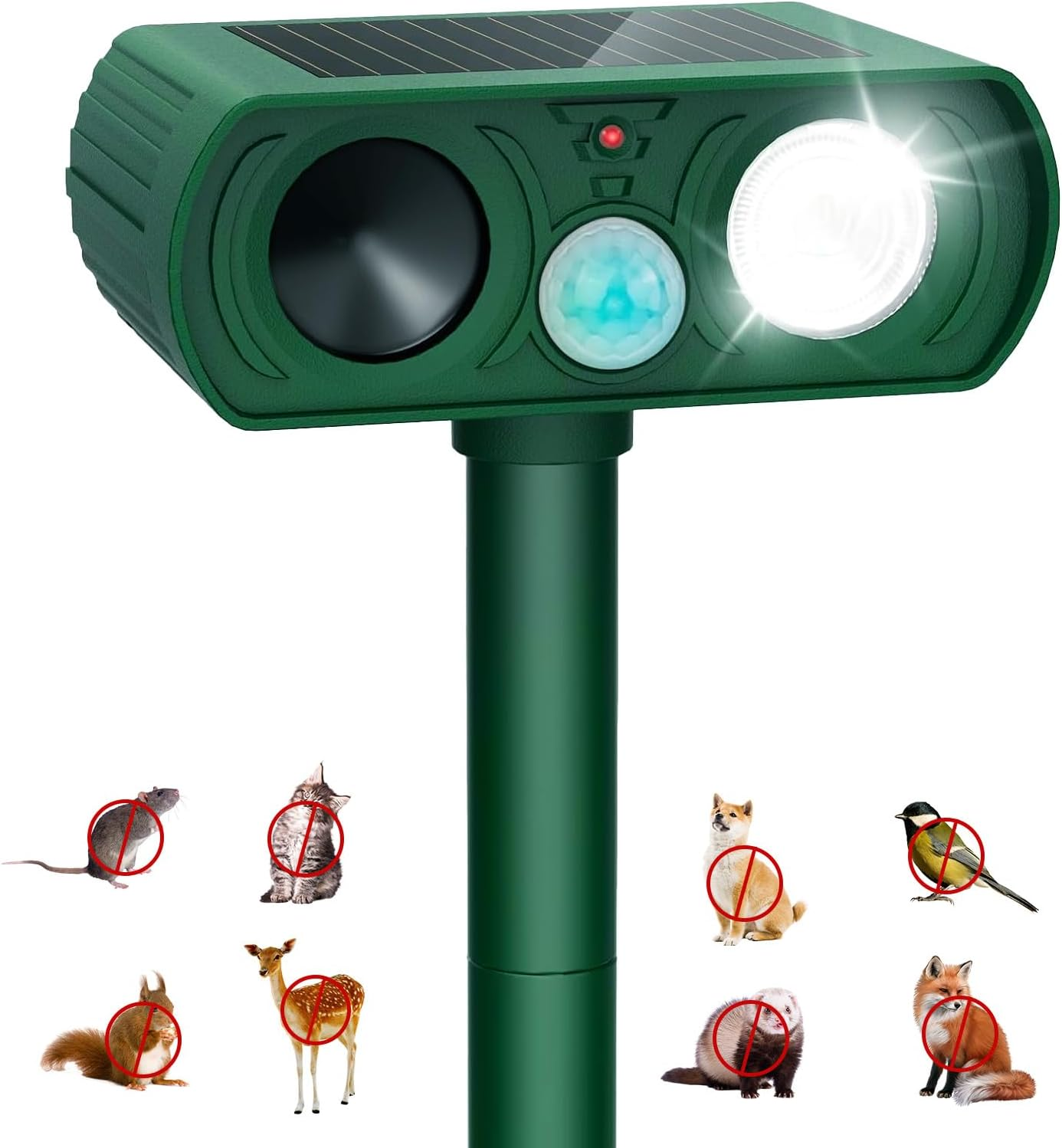 2025 Solar Ultrasonic Animal Repellent, Ultrasonic Cat Deterrents Repellent Defender Rat Squirrel Deer Raccoon Skunk Rabbit Mole Dog, Waterproof with Motion Detector for Yard Lawns Garden Orchard(1) image number 6