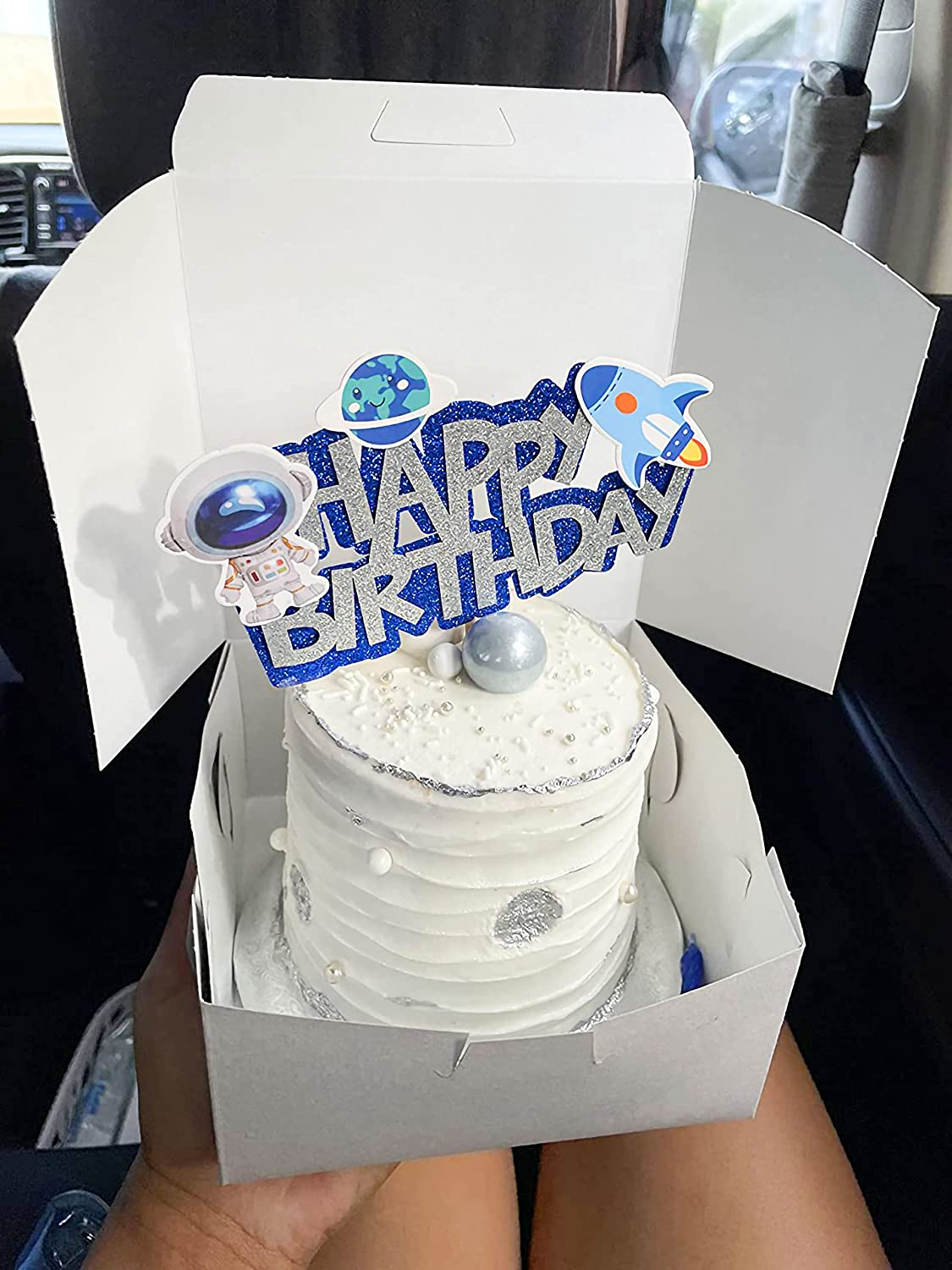 Jevenis Space Birthday Cake Topper and Decoration - Cupcake, Rocket, and Astronaut Decorations image number 2