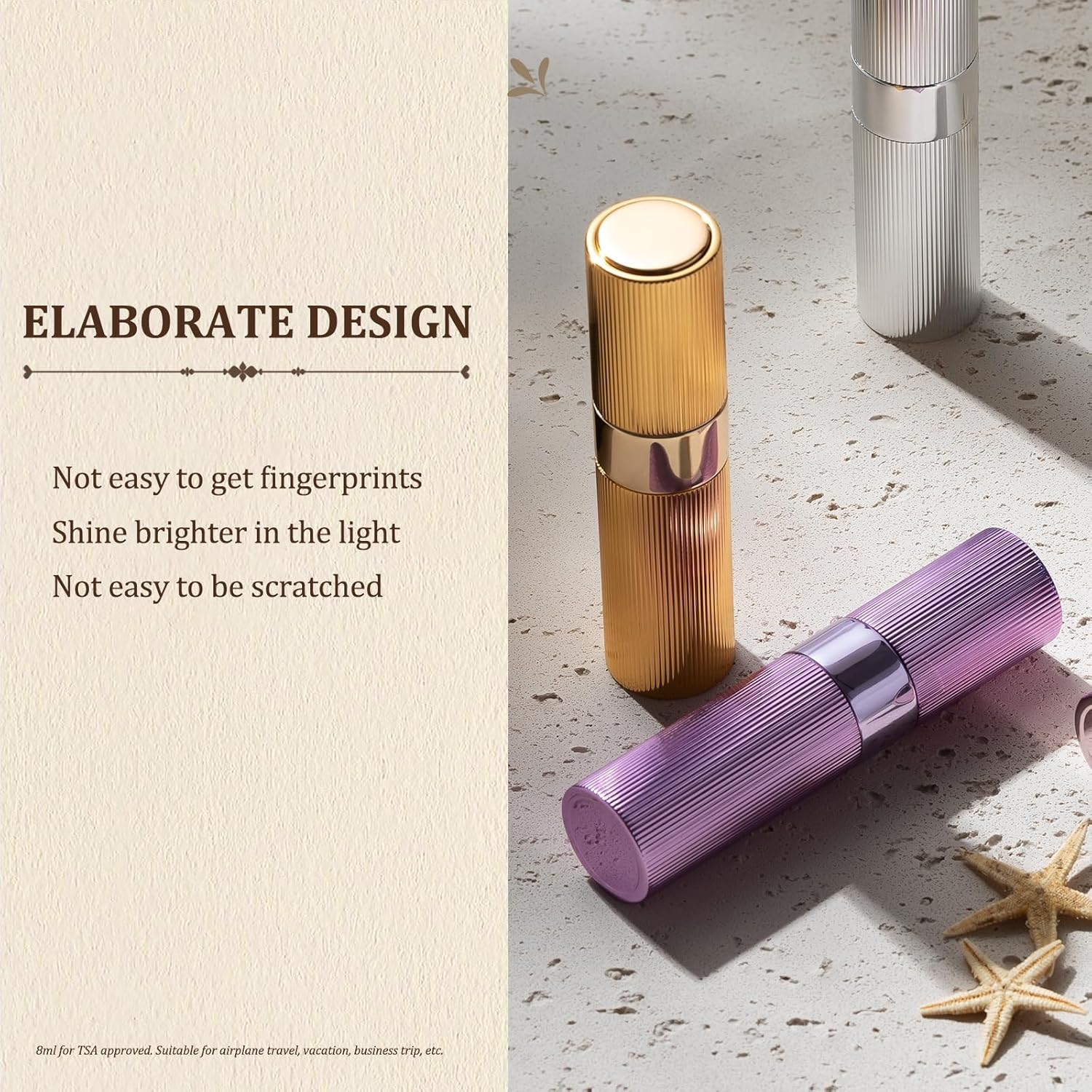 LISAPACK 8Ml Perfume Atomizer Spray Bottle, 1Pcs Travel Cologne Sprayer Refillable, Empty Mini Portable Perfume Dispenser (Black) image number 4