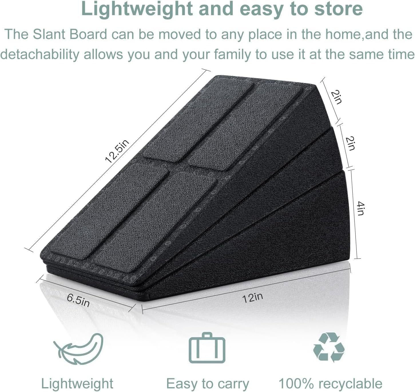 Slant Board Squat Wedge for Calf Stretching，3 Pcs Foot Stretcher Balance Board for Plantar Fasciitis, Adjustable Foam Slant Board Wedge Great for Exercises image number 6