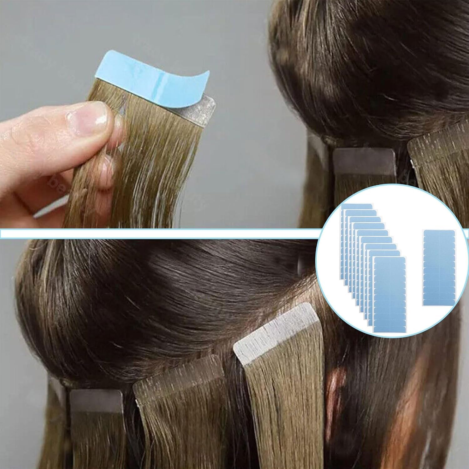 Yxvyxymyxxg 480 Pieces Hair Extension Tape, Double Sided Adhesive Tabs &mdash; Professional Strong Hold and No Residue, for Tape-In Hair Extension Replacement image number 2
