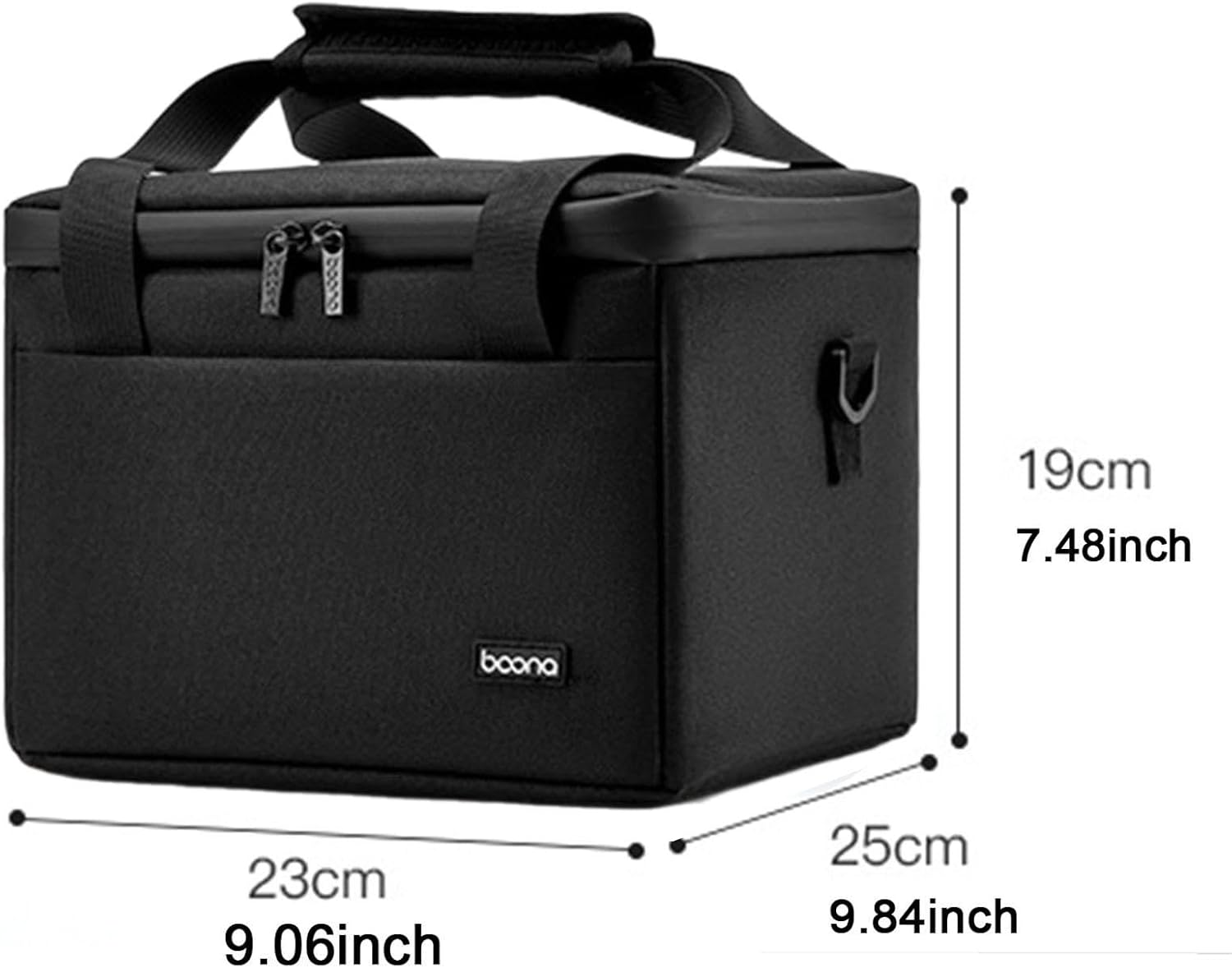 Nonmifyr Projector Case Carry Pouch Protection Stylish with Compartments Dividers Hard Carrying Case Travel Carrying Bag Photographer, Black - Black image number 4