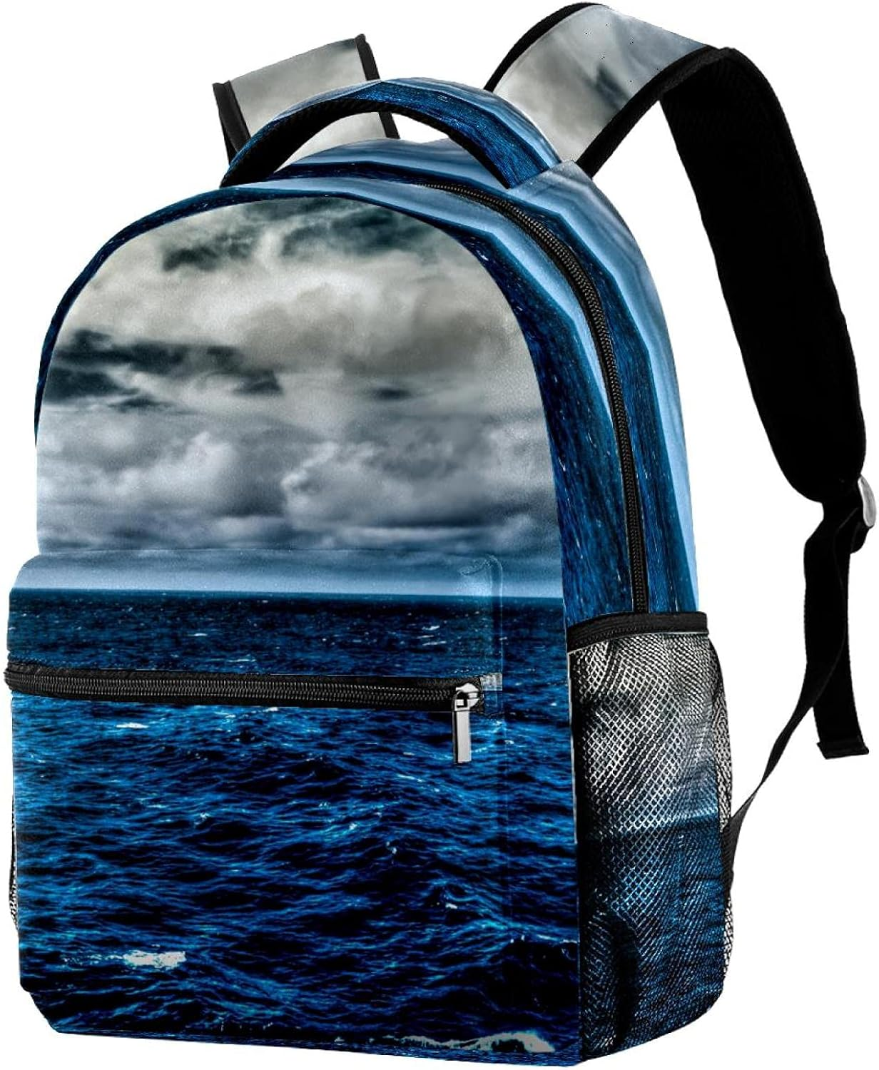 Clouds over Blue Ocean Backpack Students Shoulder Bags Travel Bag College School Tote Backpacks image number 4