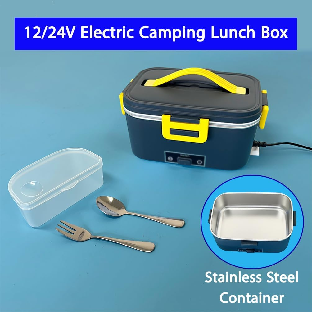 12V/24V Portable Food Warmer Stove for Car, Truck, 4WD, Blue, Non-Stick Coating image number 3