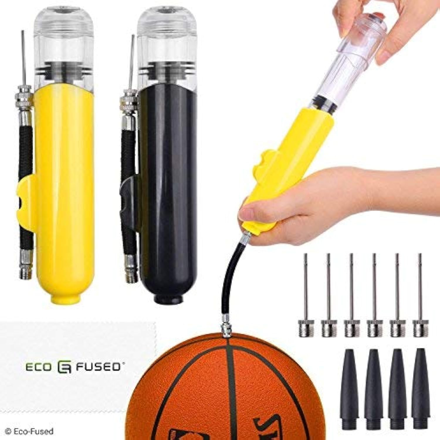 2X Ball Pump - Super Compact - Dual Action (Pumps Air When You Push and Pull) - for Sport Balls (Basketball, Soccer, Football, Rugby, Volleyball, Yoga, Etc.) and Inflatables (Beach Balls, Pool Floats) image number 1