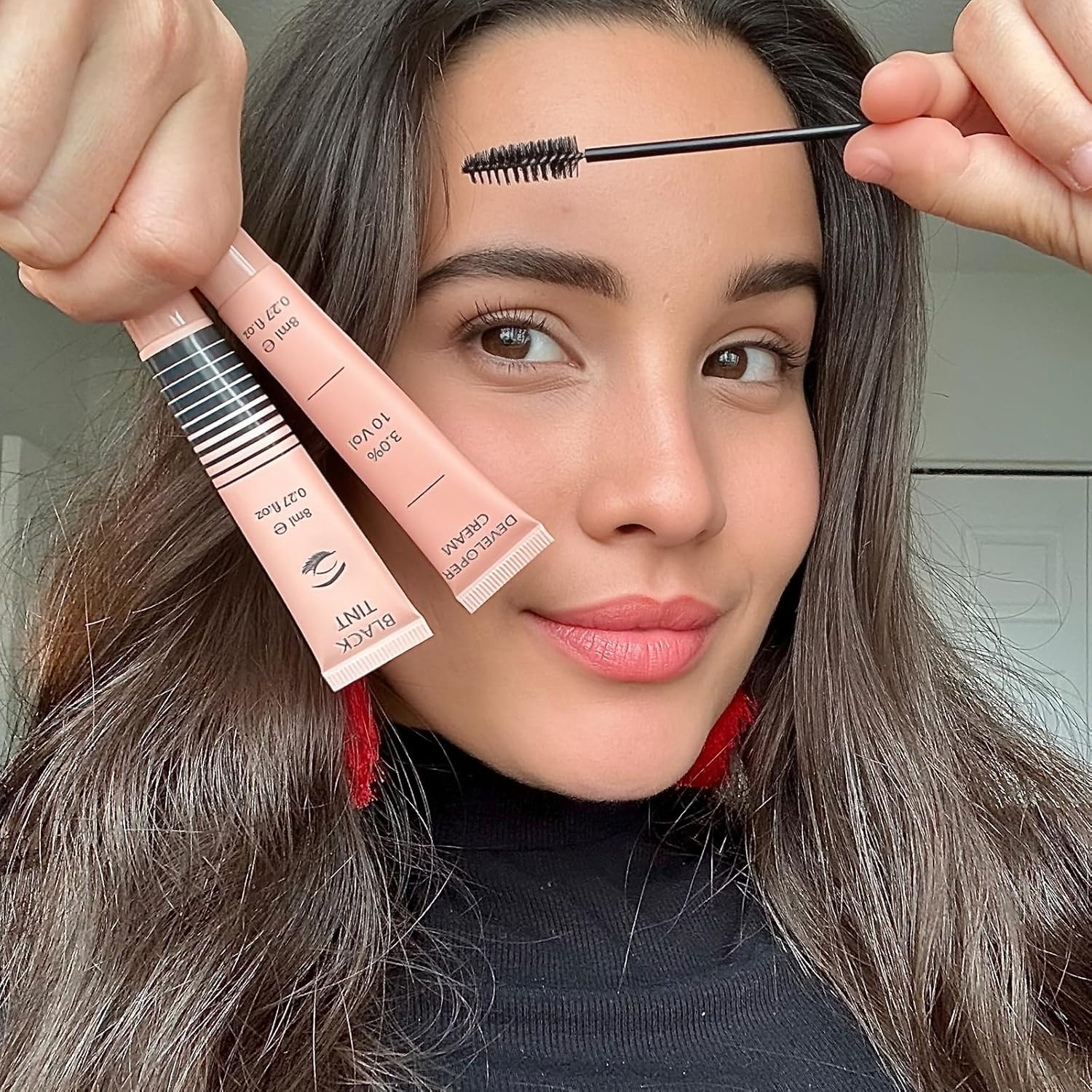 Lomansa Eyelash Tint Kit Black Lash Tint, Eyebrow Tint, Achieve Voluminous Keratin Colors Kit with Complete Tools for Salon or Home Use image number 2