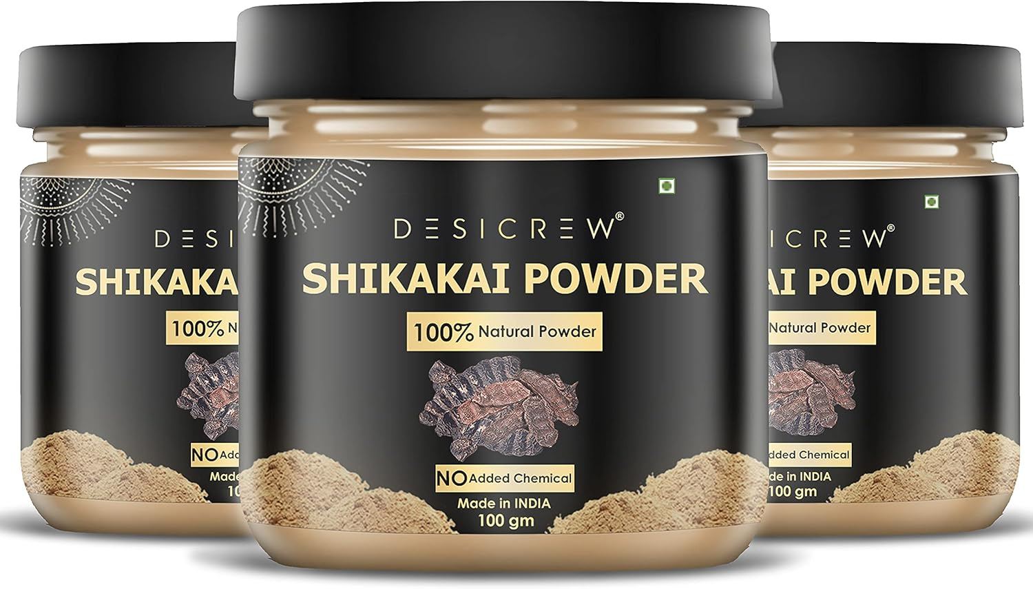 DESICREW Natural & Pure Shikakai Powder for Natural Texture & Colour, Nourishment, Strong, Shiny, Silky,Healthy Scalp, Dandruff & Spilt Ends Free Hair Pack 300 GM image number 1