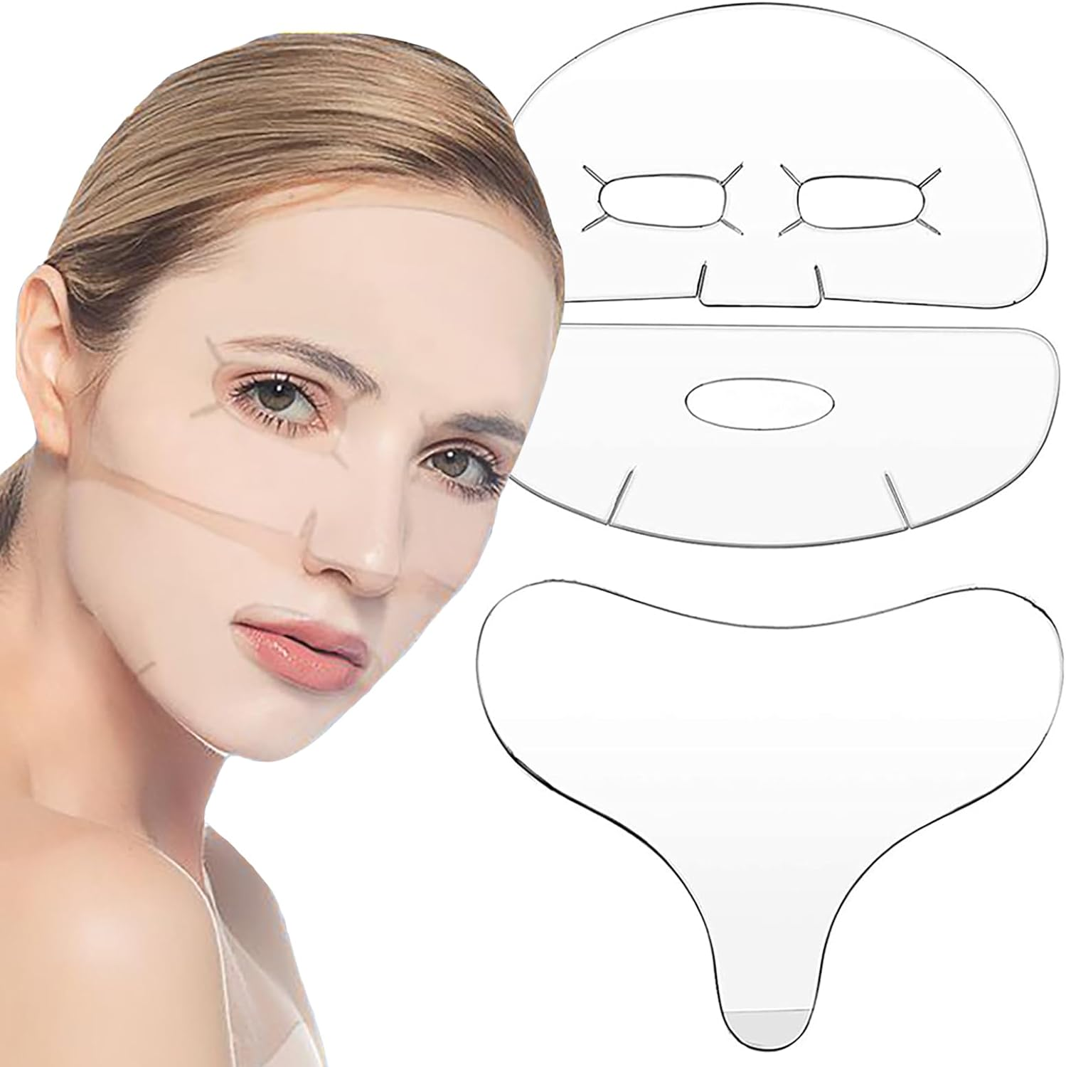 Volksrose Reusable Silicone Wrinkle Patches for Face & Chest & Neck &ndash; Forehead, under Eye Anti-Wrinkle Patches, Smooth Fine Lines & Lift Skin, Overnight Invisible Smoothing Gel Mask, Anti-Aging Pads image number 6