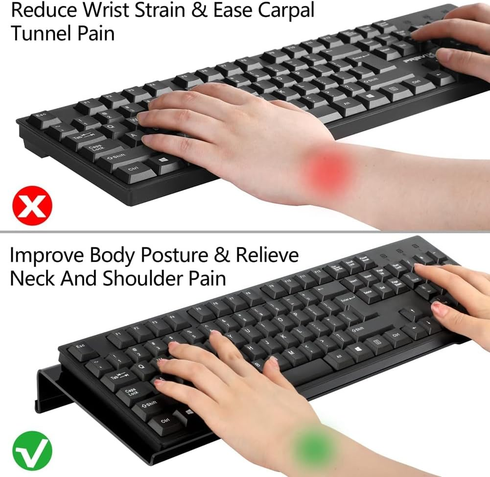 Fulillanlun Acrylic Computer Keyboard Stand Keyboard Holder for Desktop for Desk, Keyboard Riser Tilt Lift image number 4