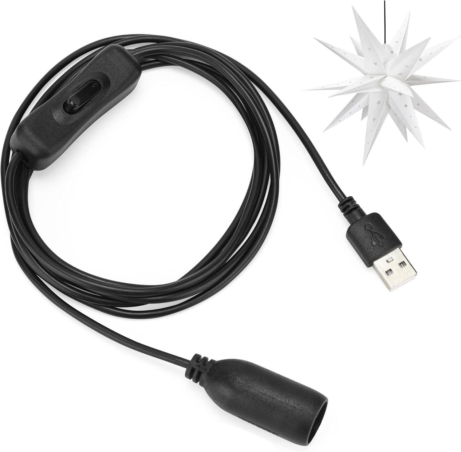 Gutreise 5 V USB to E14 Socket, 2 X E14 LED Bulbs, 5 V-6 V Lamps for Table Lamp, Ceiling, Christmas Star, Home Decoration image number 6