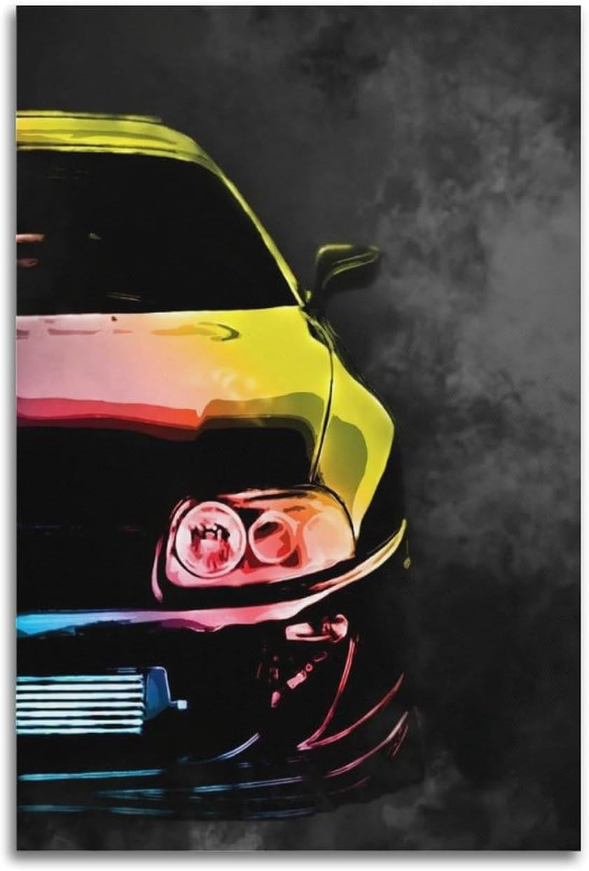 Car Poster Jdm Racing Car Poster Canvas Painting Wall Art Picture Home Decor Print for Bedroom Living Room Dorm Study Bar Office 12X18Inch(30X45Cm) image number 4