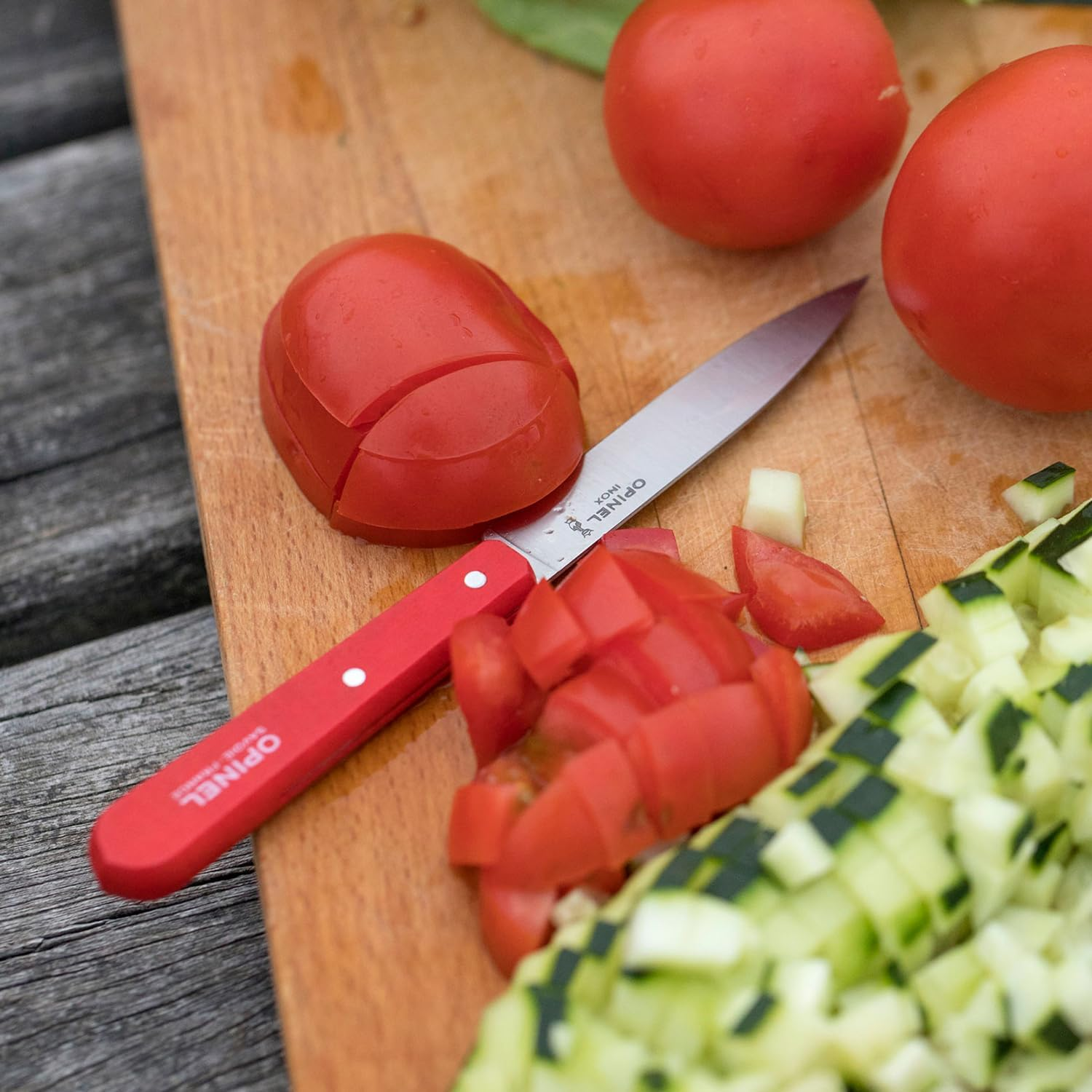 Opinel 112 Assorted Classic Colors Kitchen Paring Knives (Set of 4), Blue/Yellow image number 6