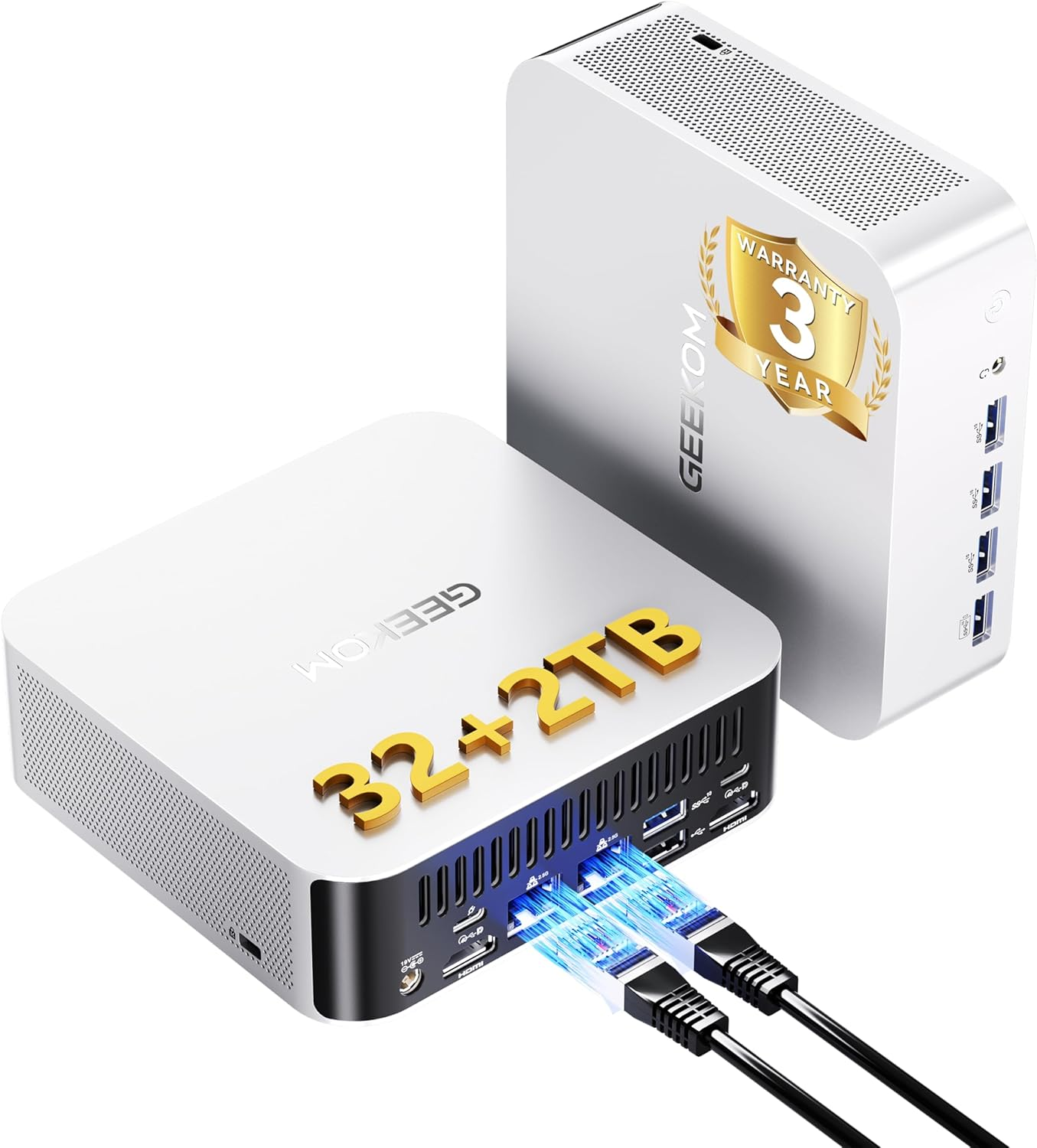 GEEKOM A9 Max AI Mini PC with AMD Ryzen AI 9 HX 370 (80 TOPS) | Radeon 890M, 32GB DDR5 RAM 2TB Nvme SSD, Mini Gaming PC Windows 11 Pro/Wifi 7/BT 5.4/8K Qual Display (HDMI 2.1/USB4/DP1.4)/2.5G Dual LAN image number 3