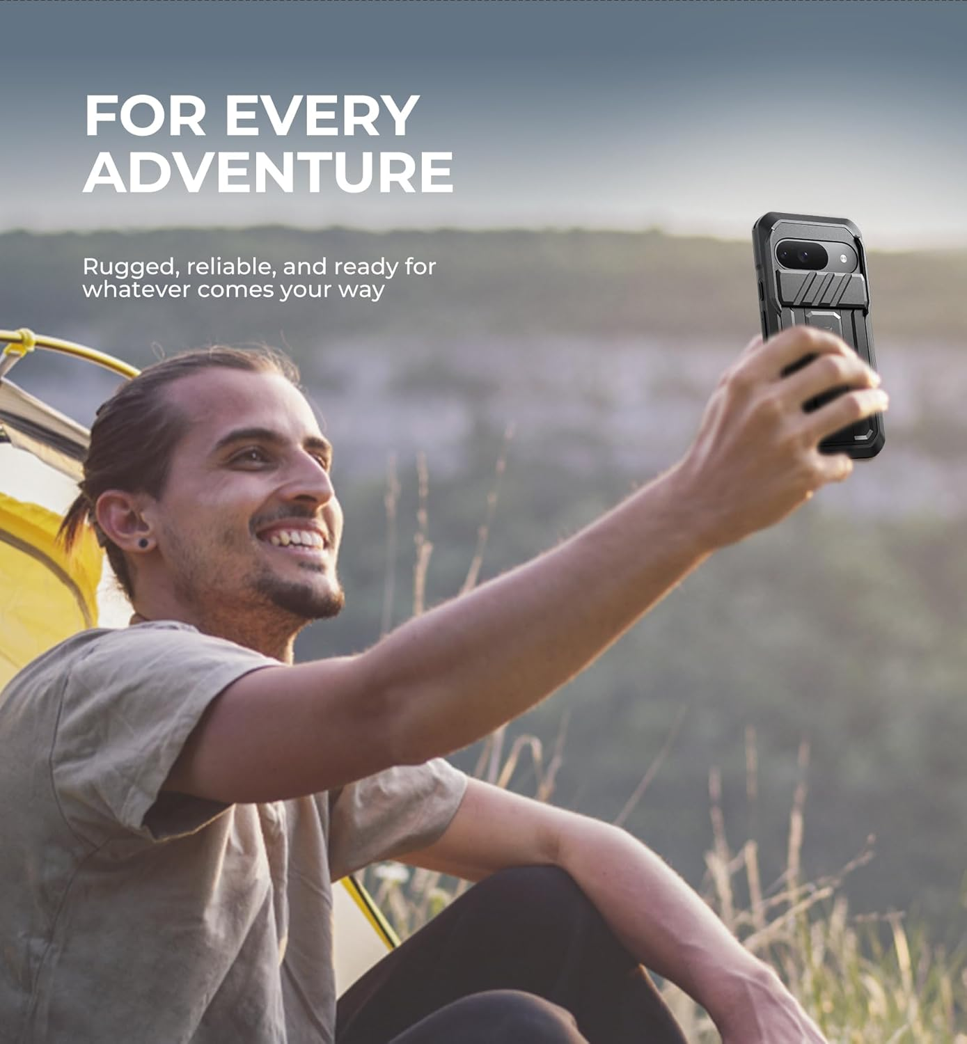 Dexnor for Google Pixel 9 Case with Built-In Slide Camera Cover & Screen Protector & Kickstand, Heavy-Duty Shockproof Rugged Case Full-Body Bumper Protective Cover - Black image number 5