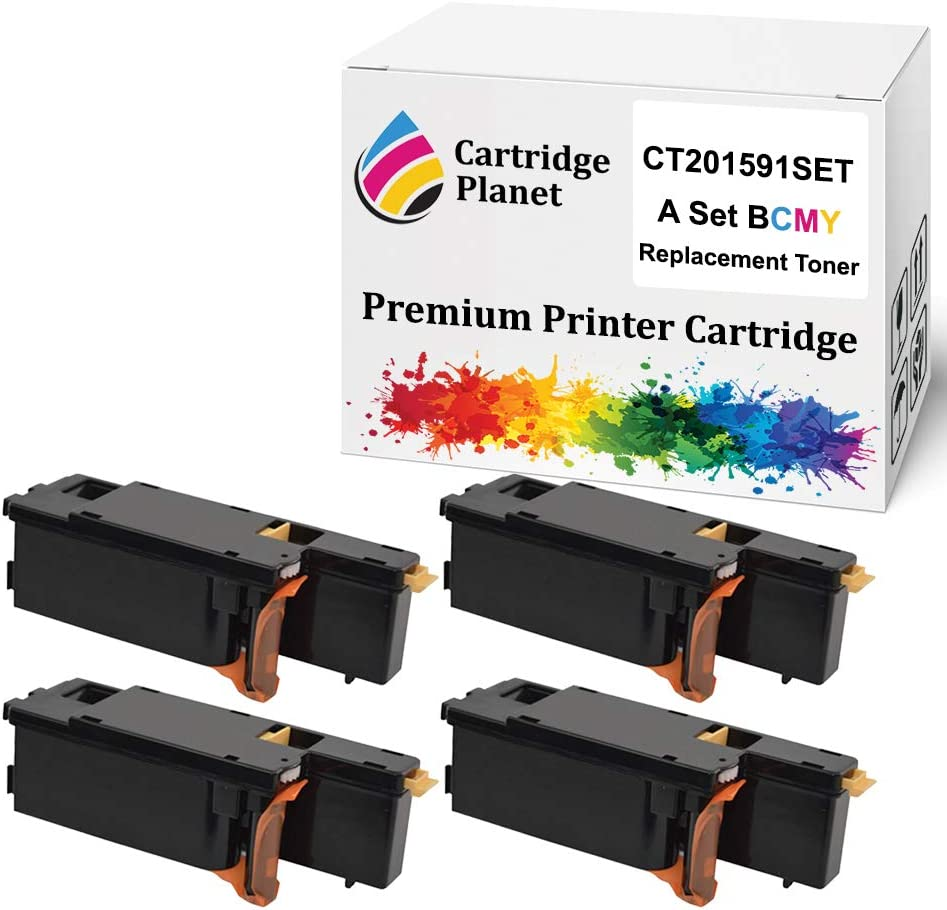 Cartridge Planet a Set BCMY Compatible Toner Cartridge for Fuji Xerox CT201591 CT201592 CT201593 CT201594 (2000/1400 (K/CMY) Pages) for Fuji Xerox Docuprint Cm215B Cm215Fw Cp215W Cm205Fw Cm205F CM20..