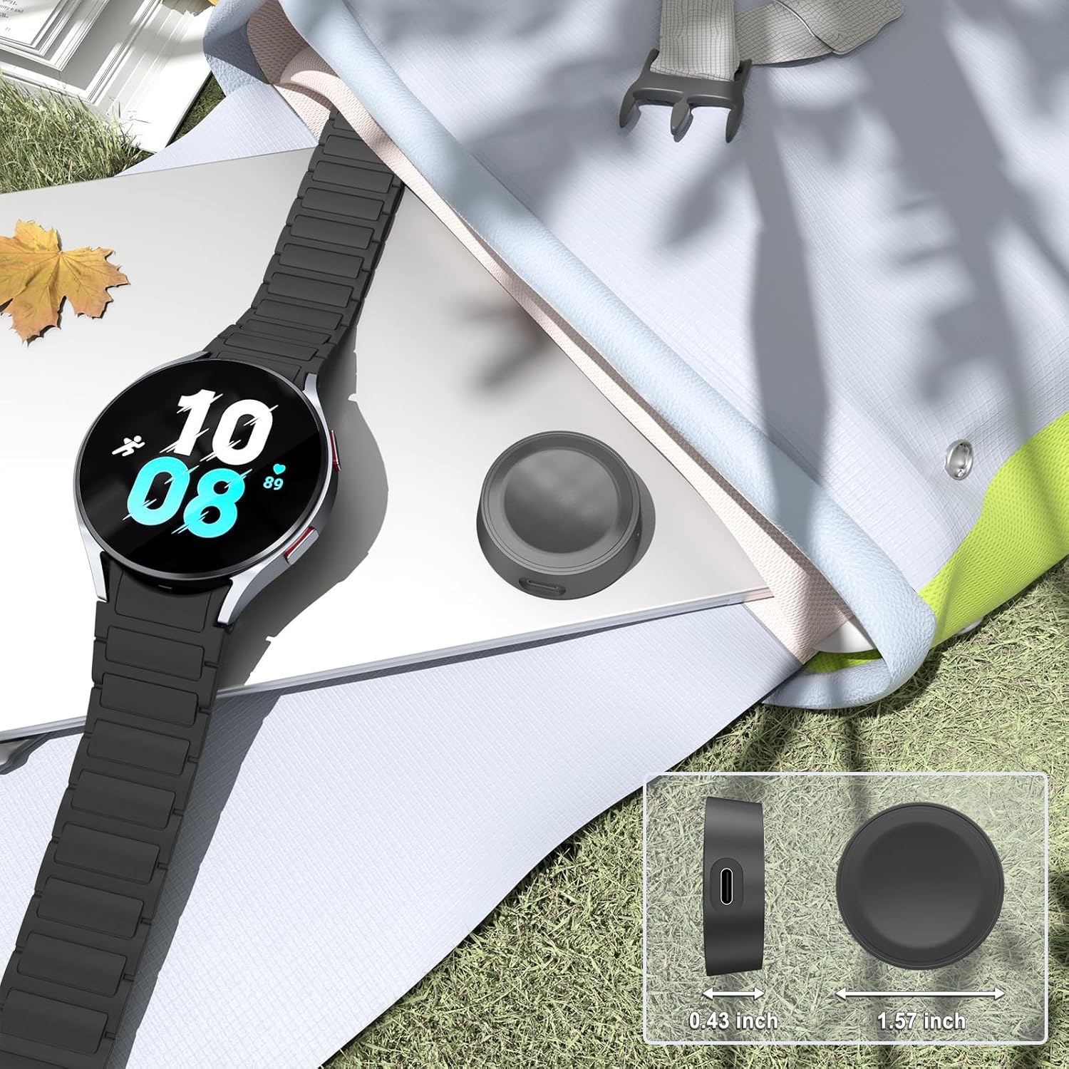 Magnetic Samsung Charger Dock for Galaxy Watch 6/5/4/3/Active 2, Portable/Travel USB C Charging Dock image number 4