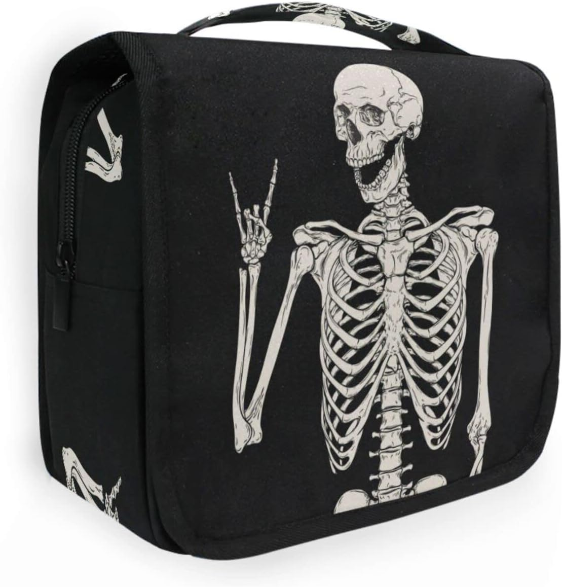 Hanging Toiletry Bag for Women Men, Portable Makeup Bag Organizer Cosmetic Bag for Purse Pouch Waterproof Travel Essentials Large Wash Bag for Kids Girls, Skull, One Size, Fashion image number 2