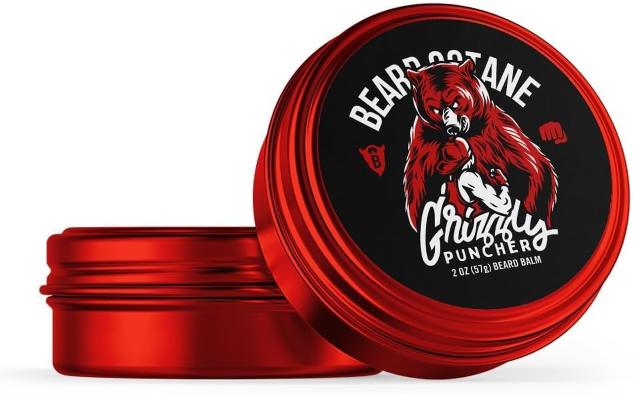 Beard Octane: Grizzly Puncher - Natural Beard Balm W/Shea Butter - 2 Oz - Conditions and Styles - Made in USA - Teakwood & Musk Cologne Scent image number 1