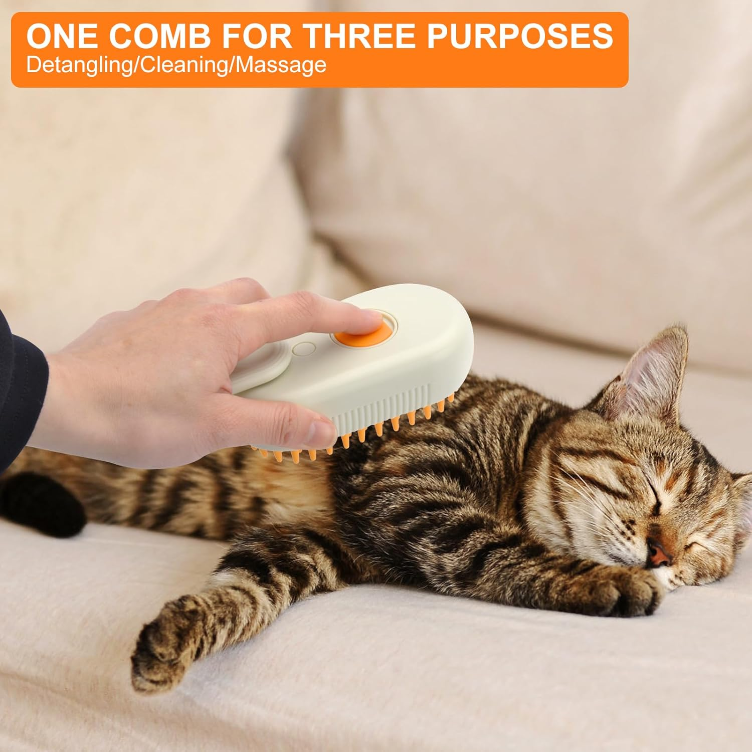 Cat Brush with Steam, Steamy Pet Brush, Dog Cat Brush with Water Steam Brush for Cats, Dogs, Pet Spray, Massage Comb, Cat Comb with Steam, Pet Comb, Fur Brush, Cat Hair Brush image number 5