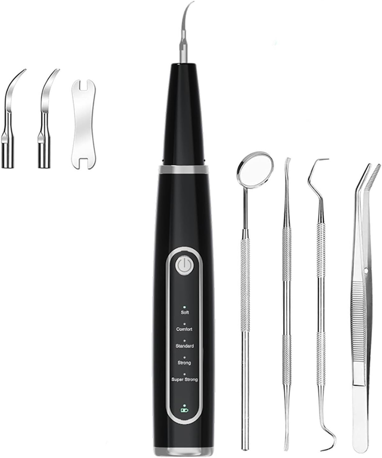 Oolong 5-Mode Dental Plaque Remover, Rechargeable Tartar Cleaner with 4 Heads & LED Light, Waterproof, Portable Teeth Cleaning Kit for Home/Travel image number 4