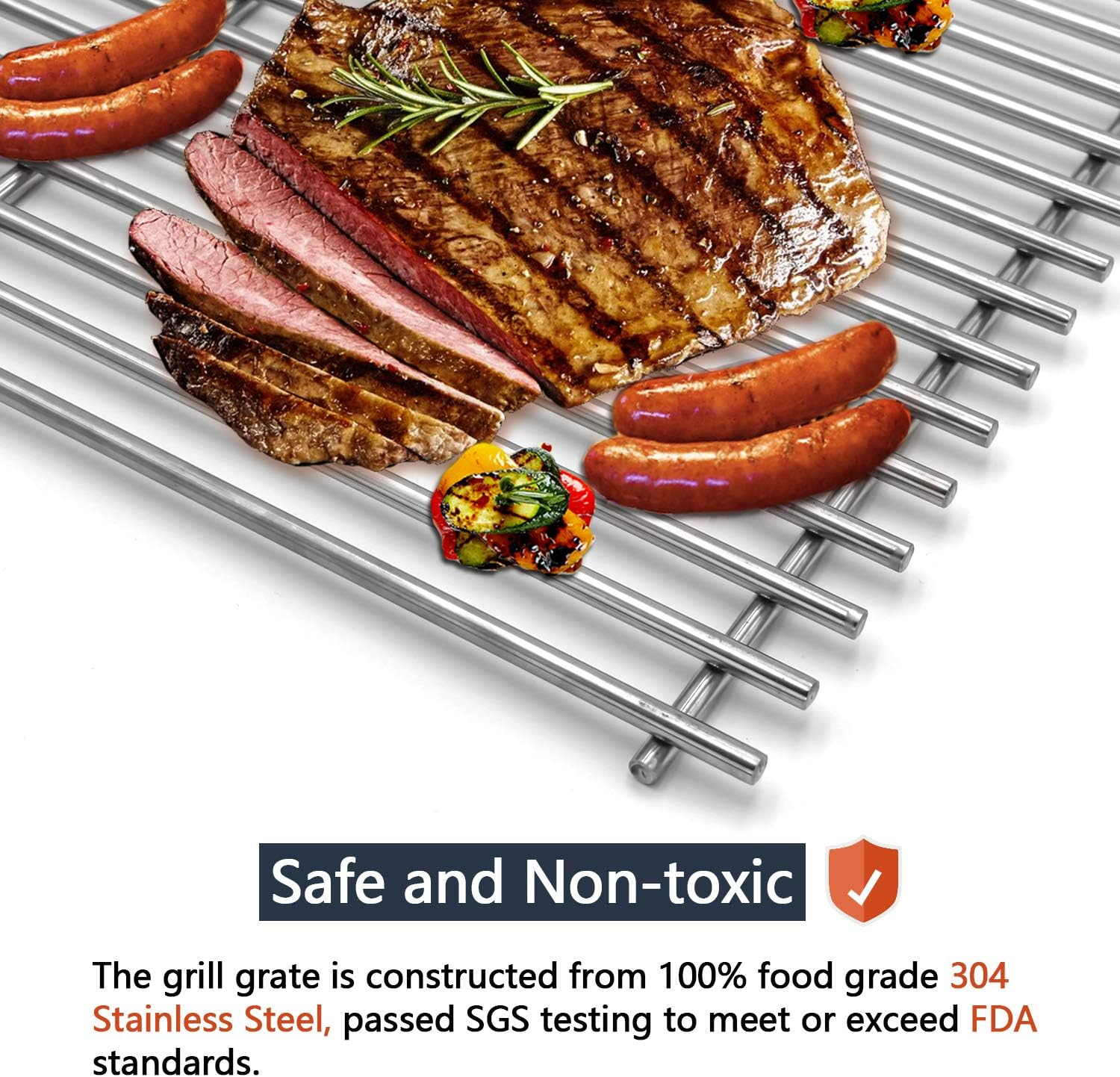 Hongso 7528 19.5 Inches #304 Stainless Steel Cooking Grill Grates Replacement for Weber Genesis E and S Series 300 E310 E320 S310 S320 Gas Grills, 2-Pack SCG528 image number 1