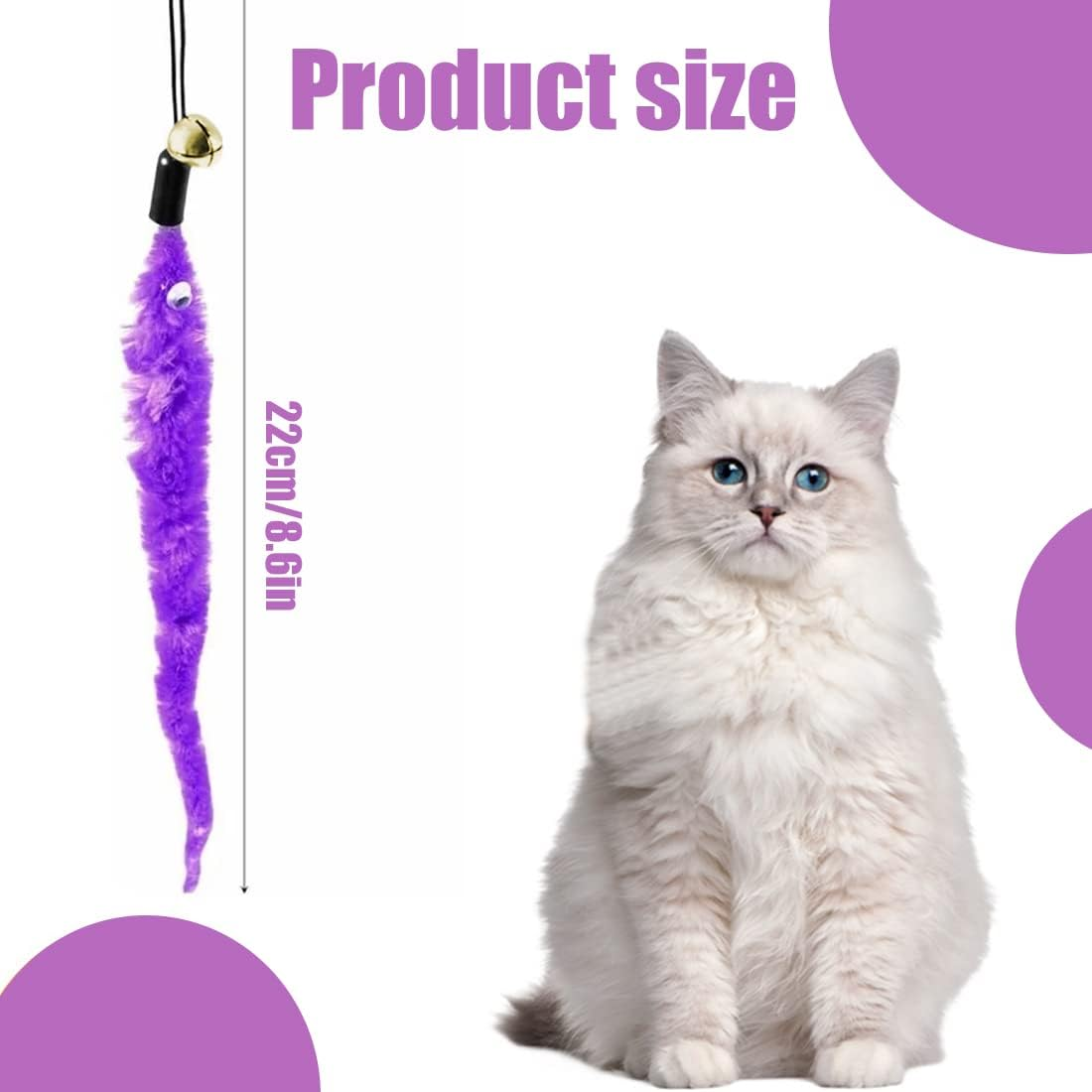 6 Pieces Cat Toys, Interactive Cat Toy, Colourful Fabric Ribbon Sticks, Cat Cord Toy, Indoor Cat Toy, Interactive, Pet Toy for Kitten Training, Cat Accessories