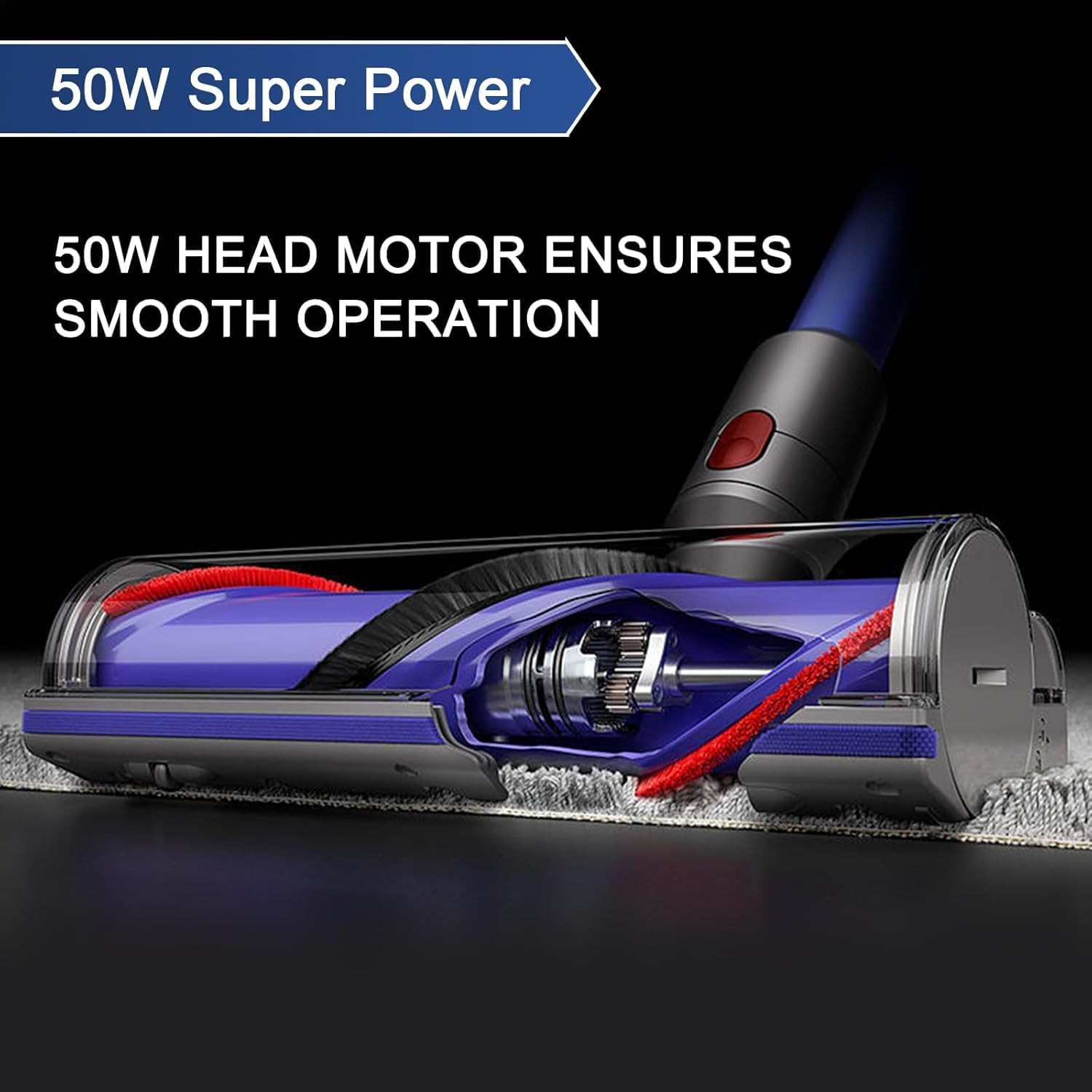 Quick-Release Roller Motorhead Cleaner Compatible with Dyson V7 V8 V10 V11 V15 Vacuum Cleaner Animal Absolute Models Cleaner Head Replacement Part Accessories Electric Head for Hardwood Floor Carpets image number 6