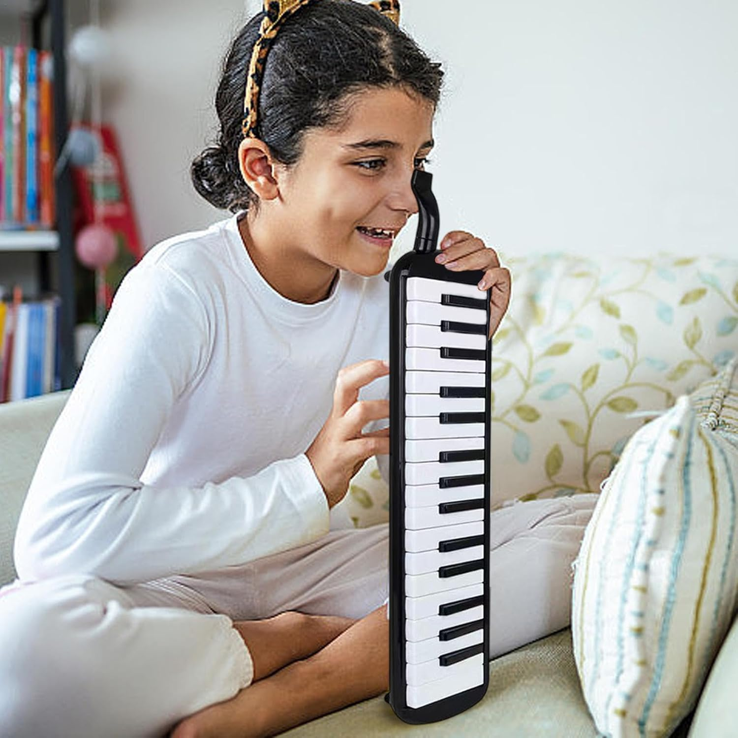 32 Key Melodica | Air Piano Keyboard with Double Tubes | Stable Musical Instruments, Mouth Melodica, Organ Melodica for Beginners - Blue image number 2