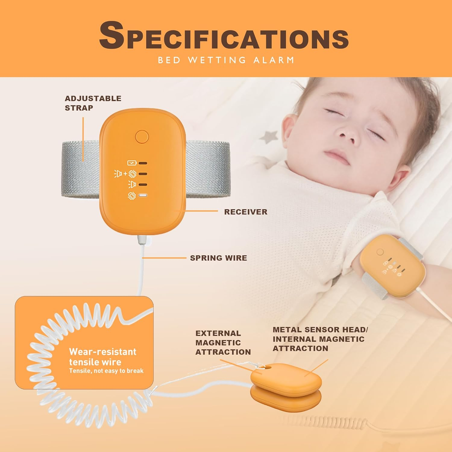 Wireless Enuresis Alarm, Bed Wetting Reminder for Kids and Elderly, Potty Training Aid with Vibration and Sound Alerts, Proven Solution for Bedwetters image number 4