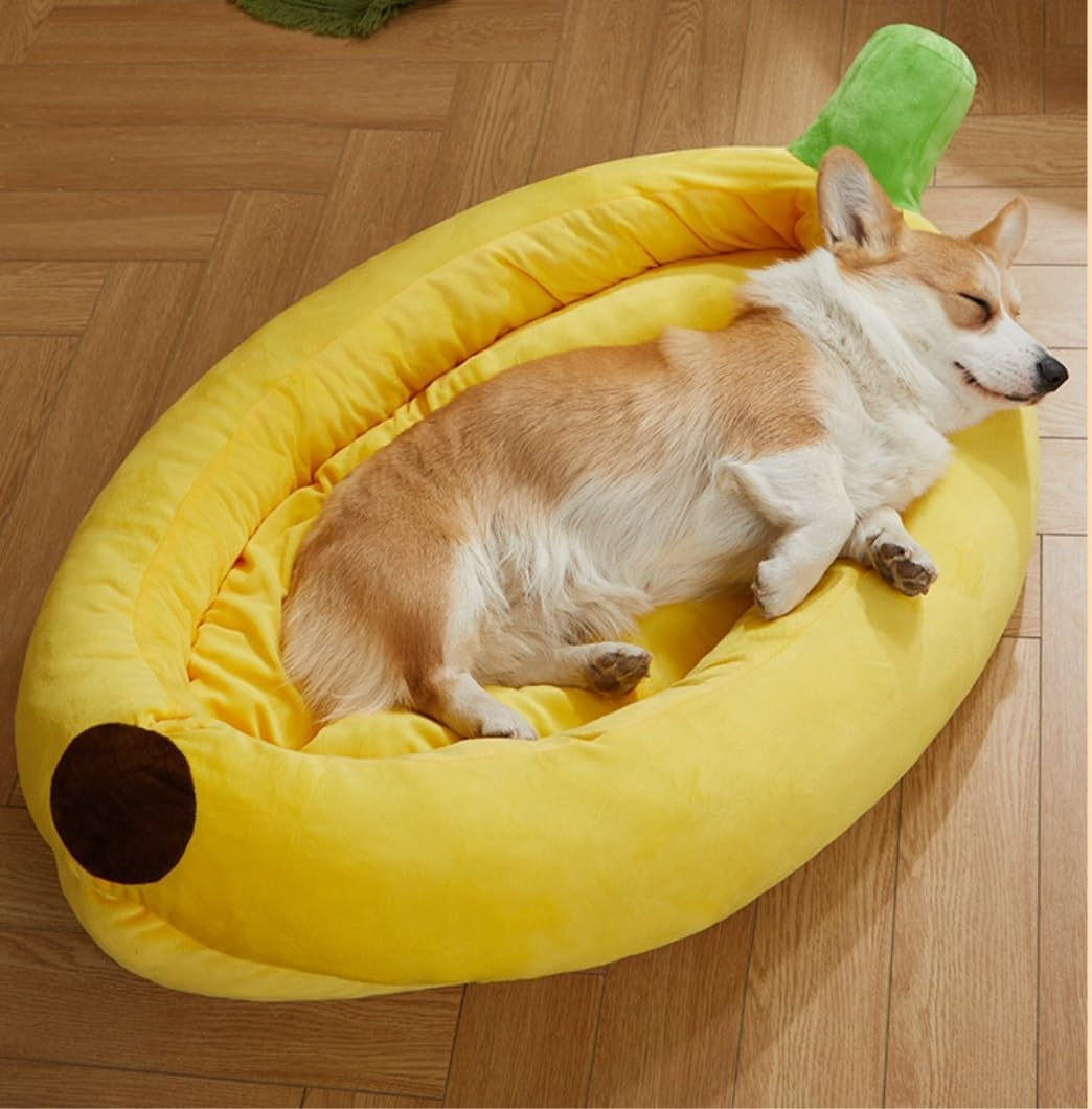 Dog Bed Cat House Pet House Pet Bed Orthopedic Dog Couch Bed with Removable Washable Cover and Nonskid Bottom Dog Beds for Large Medium Dogs Dog House Cat Bed Pet Nest ( Color : Yellow , Size : 62*38* image number 1