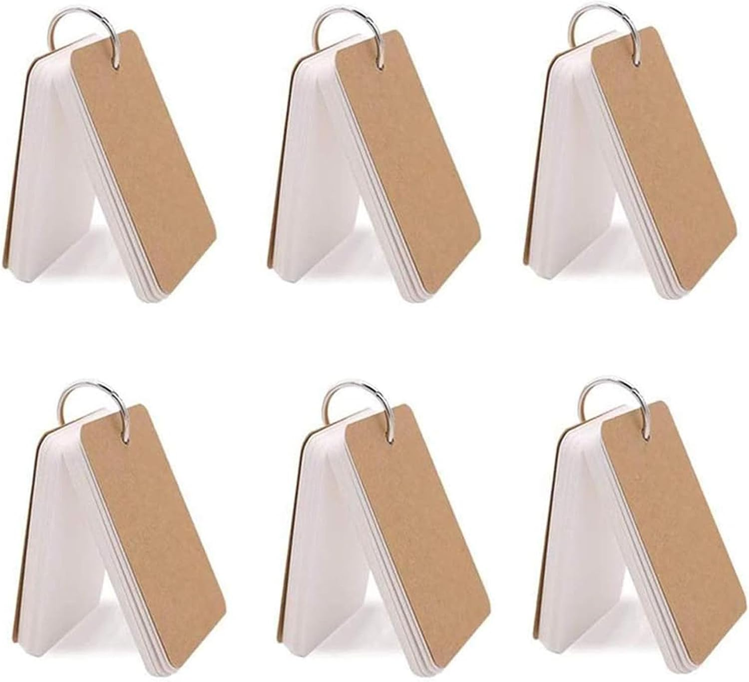 300 Sheets Blank Flash Cards with Rings, 3.5 X 2.2 in Blank Index Cards with Metal Binder Ring for Home, School and Office Learning, Memory - (White, 6 Pack) image number 3